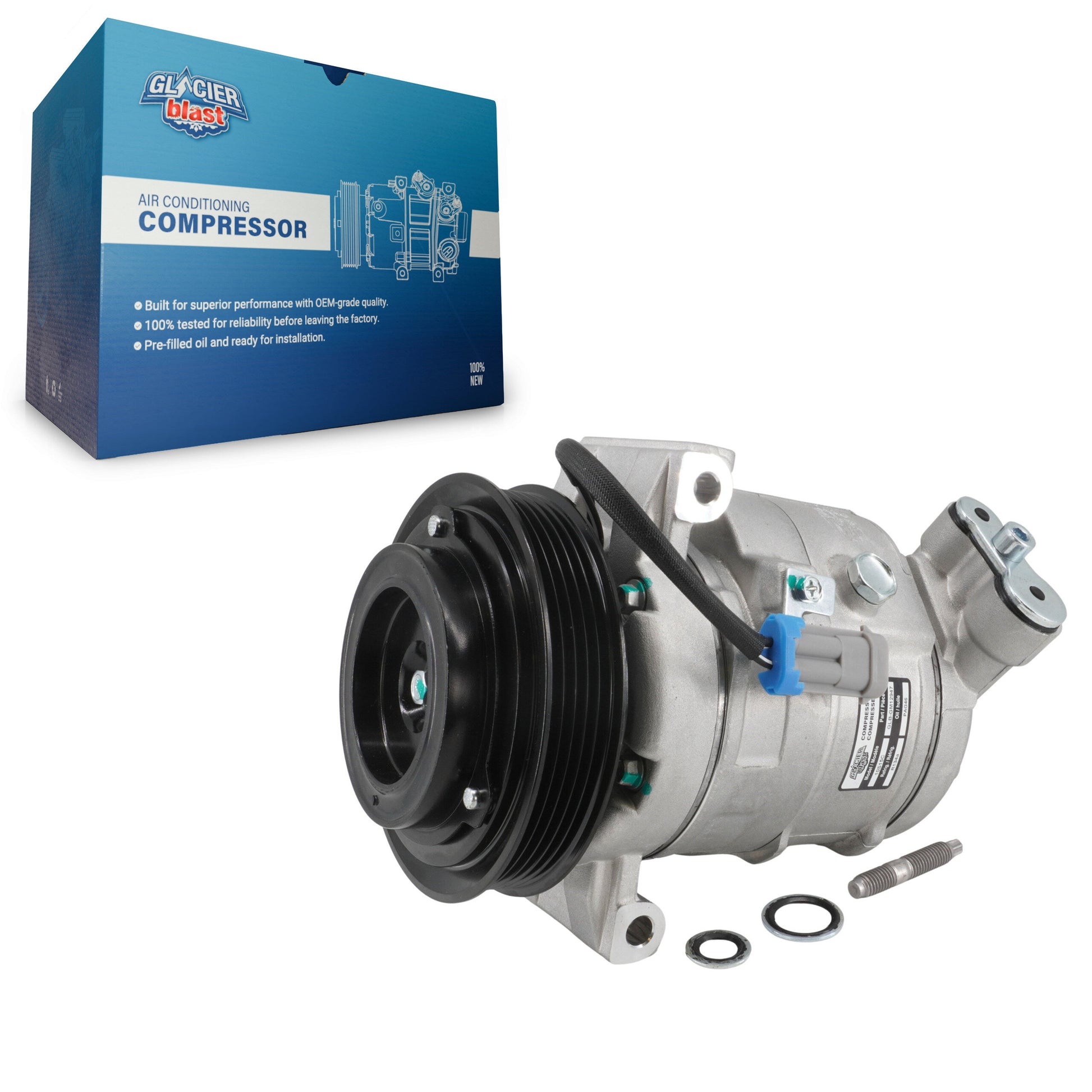 Glacier Blast GLB-GM12947 A/C Compressor for 2010-2011 Chevrolet Equinox, GMC Terrain - N/A