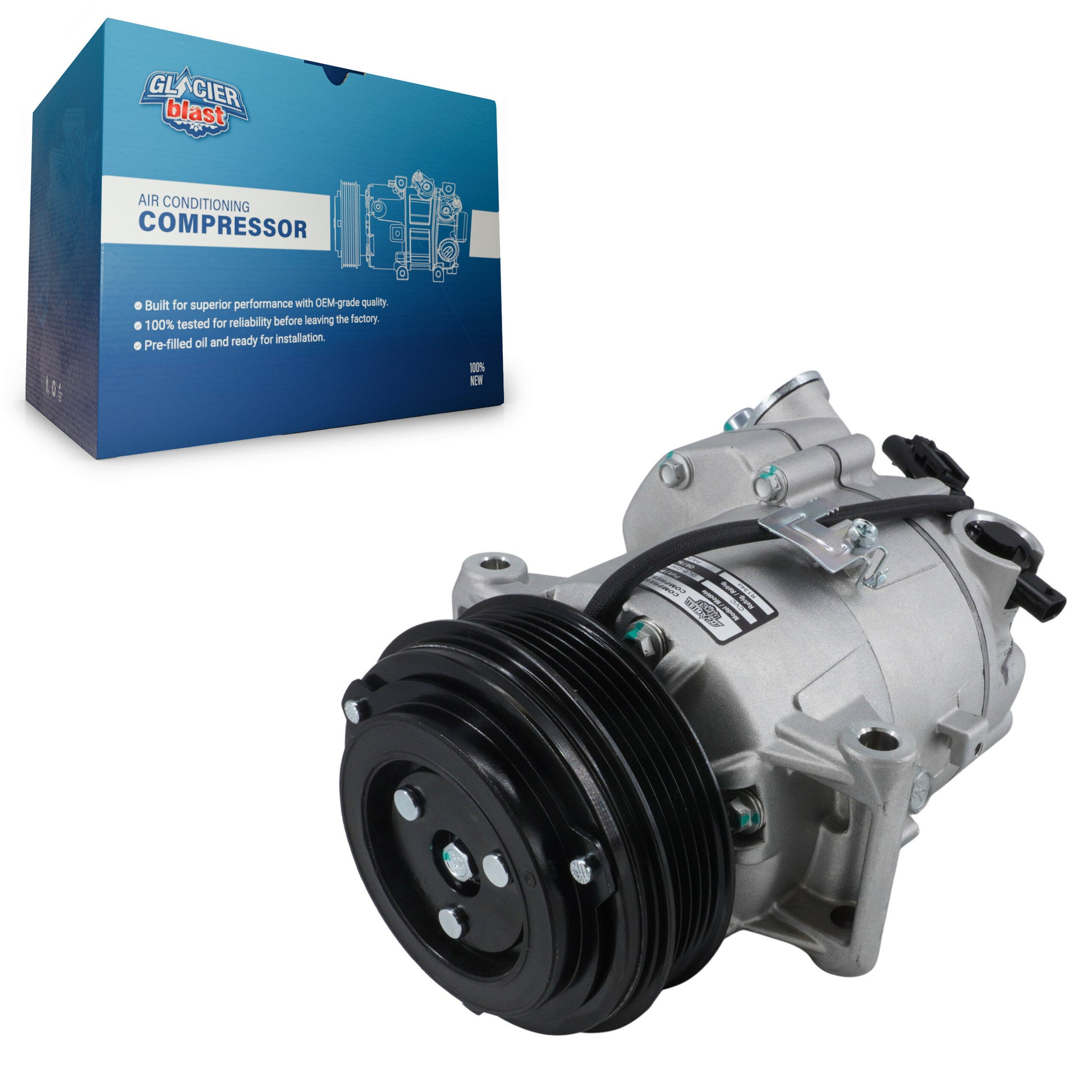 Glacier Blast GLB-GM13009 A/C Compressor for 2012-2017 Buick Verano - N/A