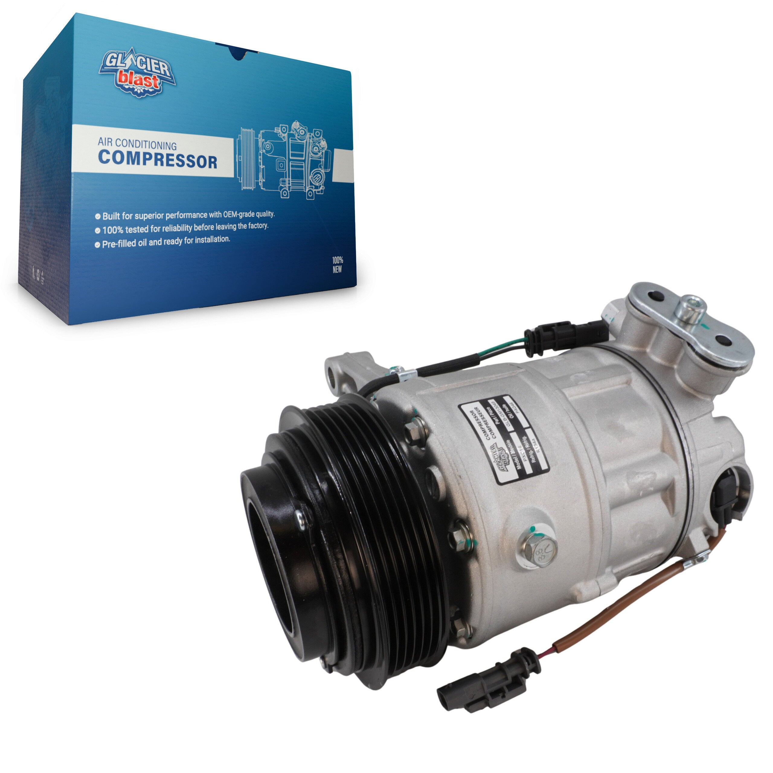 Glacier Blast GLB-GM13049 A/C Compressor for 2012-2016 Buick LaCrosse, Cadillac SRX - N/A