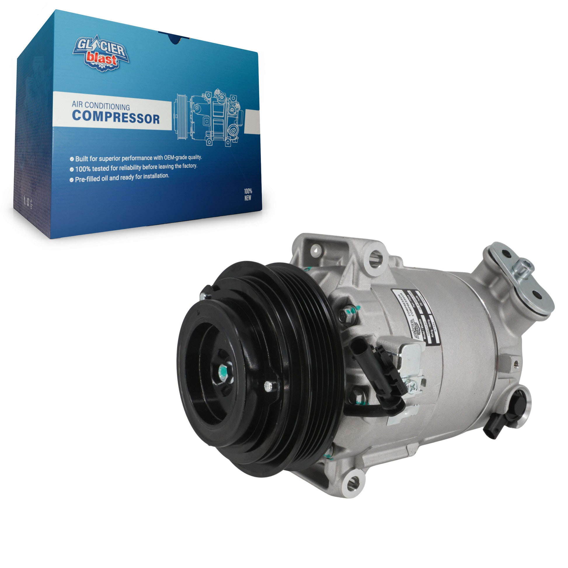 Glacier Blast GLB-GM13230 A/C Compressor for 2015-2017 Chevrolet Equinox, GMC Terrain - N/A