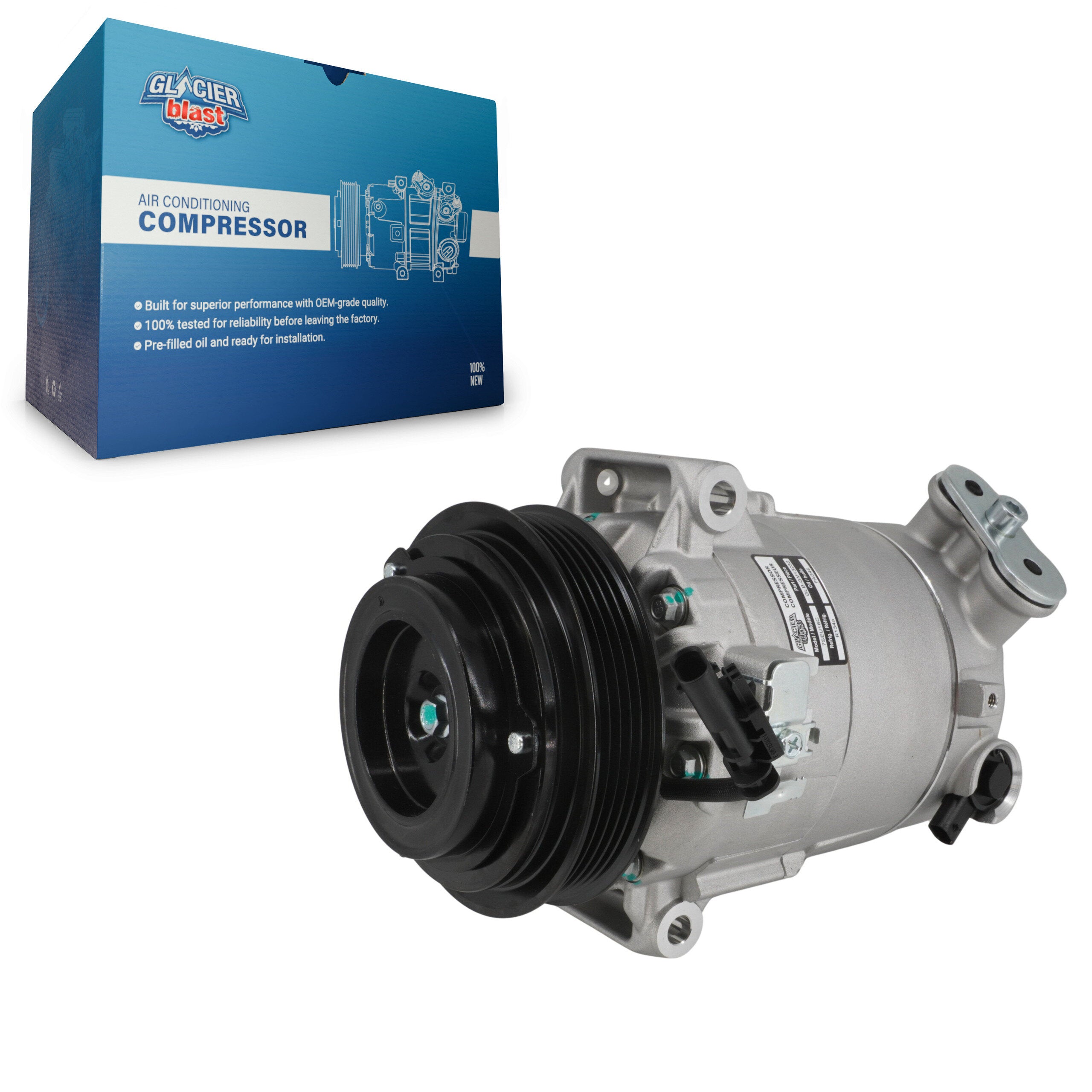 Glacier Blast GLB-GM13230 A/C Compressor for 2015-2017 Chevrolet Equinox, GMC Terrain - N/A