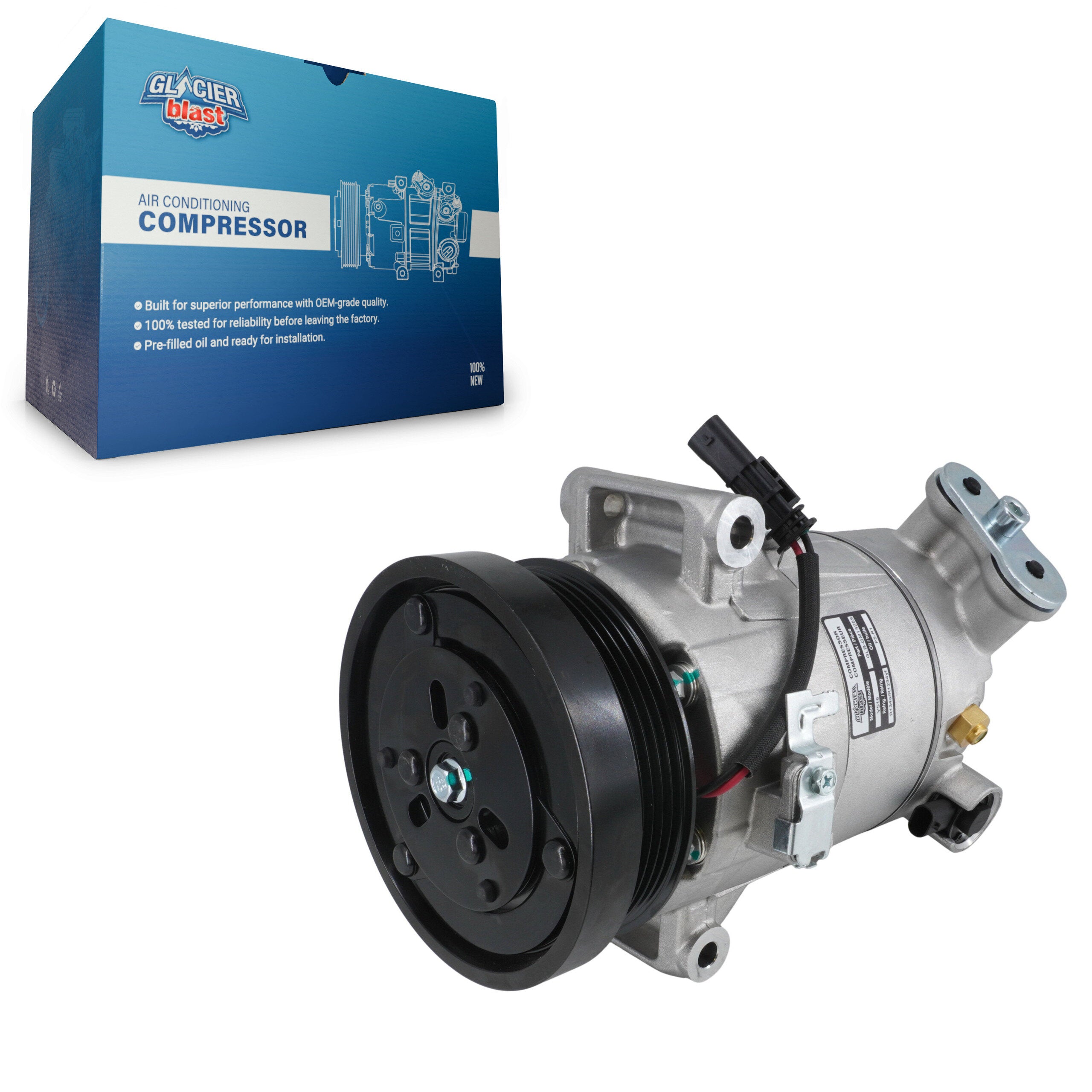 Glacier Blast GLB-GM13259 A/C Compressor for 2015-2024 Chevrolet Equinox, GMC Terrain, Buick Envision - N/A