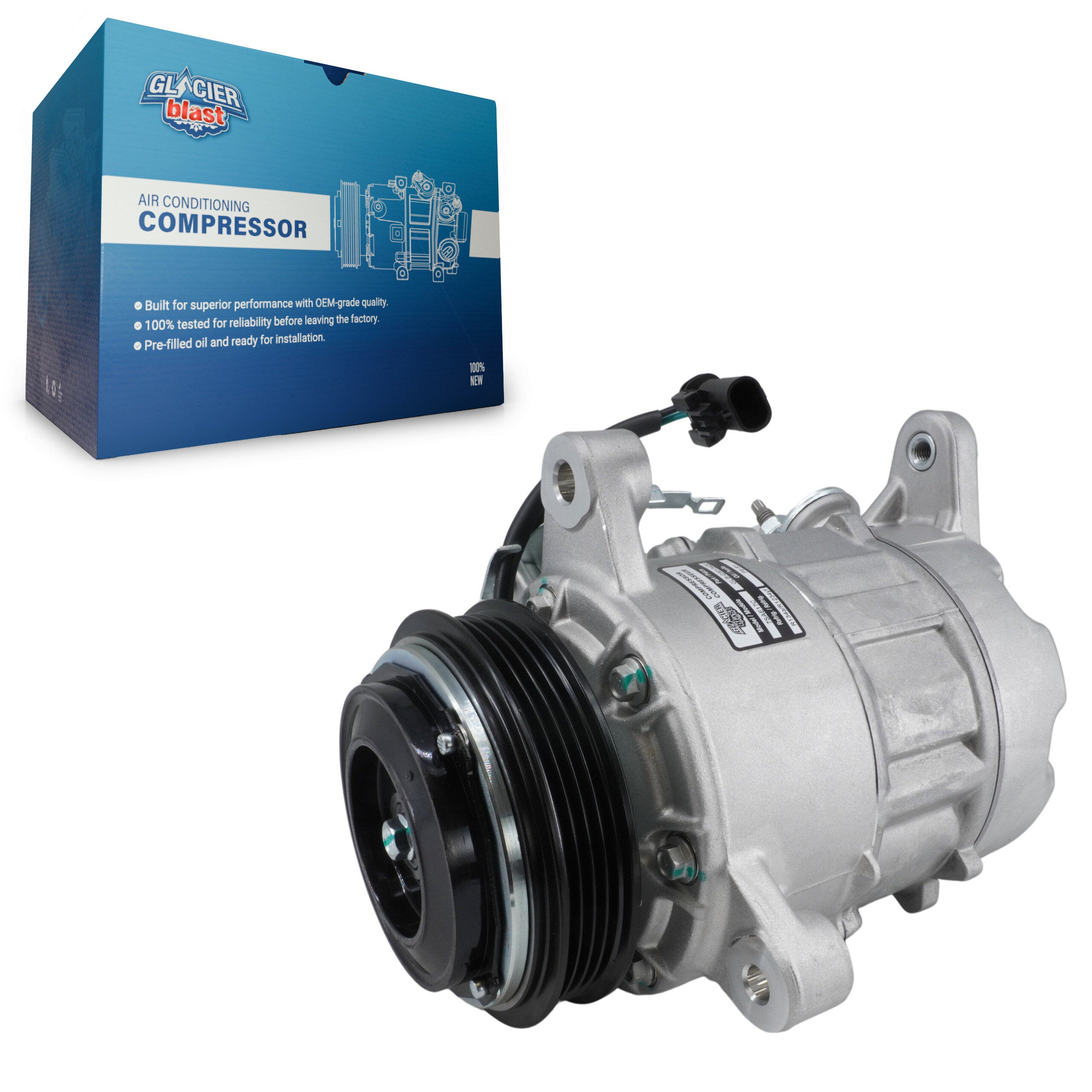 Glacier Blast GLB-GM13420 A/C Compressor for 2019-2025 GMC Sierra 1500, Cadillac Escalade, Cadillac Escalade ESV - N/A