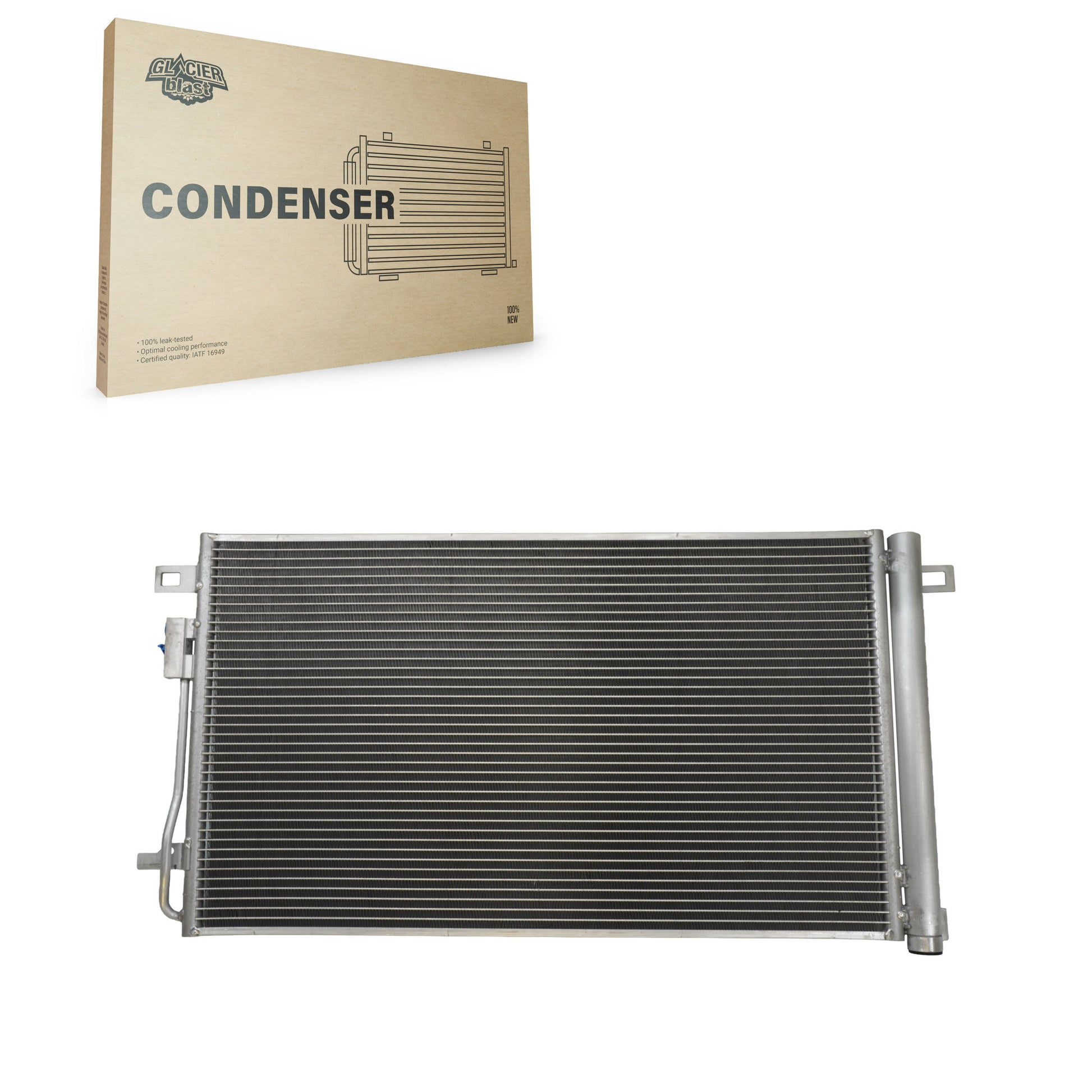 Glacier Blast GLB-GM3649 A/C Condenser for 2007-2017 GMC Acadia Limited, Chevrolet Traverse, Buick Enclave - N/A