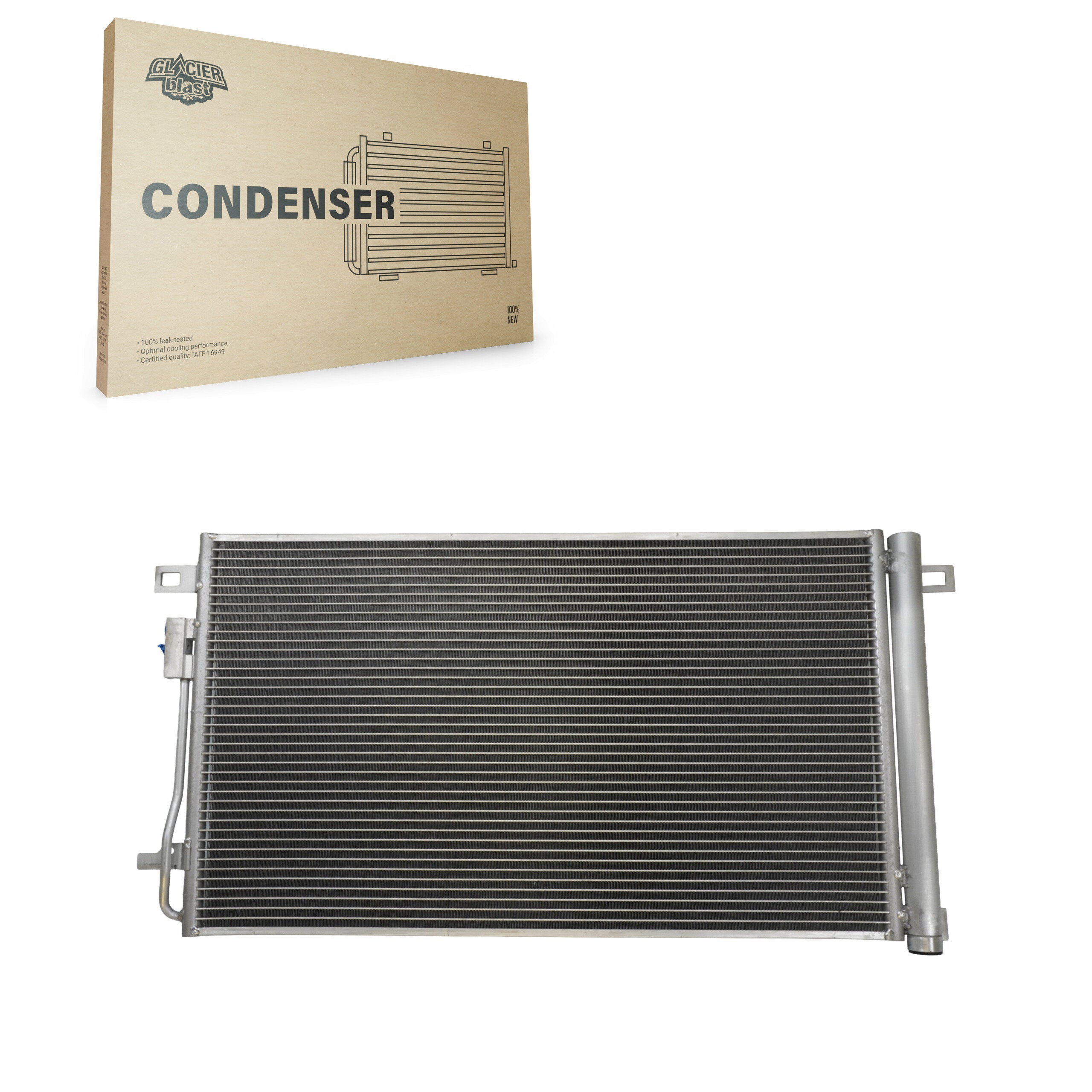Glacier Blast GLB-GM3649 A/C Condenser for 2007-2017 GMC Acadia Limited, Chevrolet Traverse, Buick Enclave - N/A