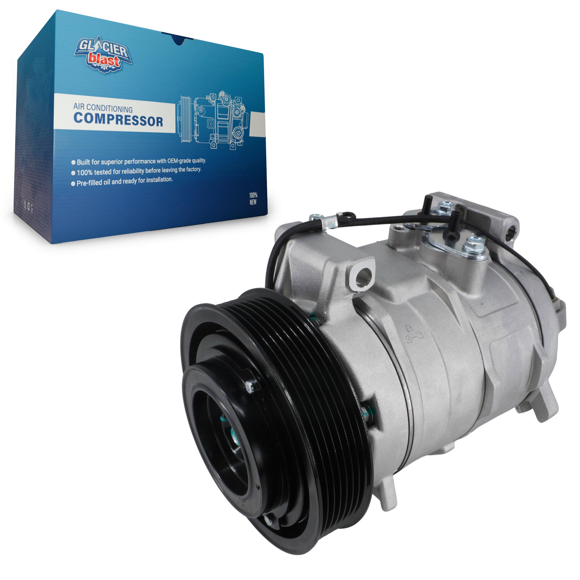 Glacier Blast GLB-HO12109 A/C Compressor for 2003-2007 Honda Accord - N/A