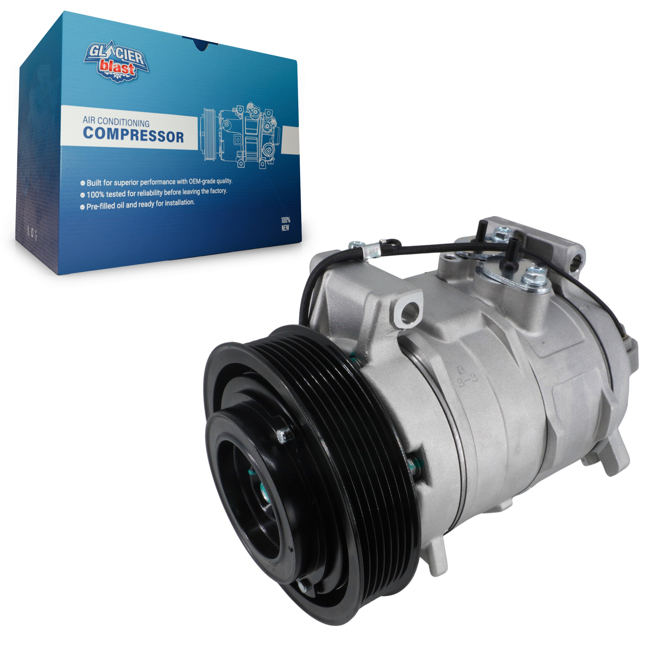 Glacier Blast GLB-HO12109 A/C Compressor for 2003-2007 Honda Accord - N/A
