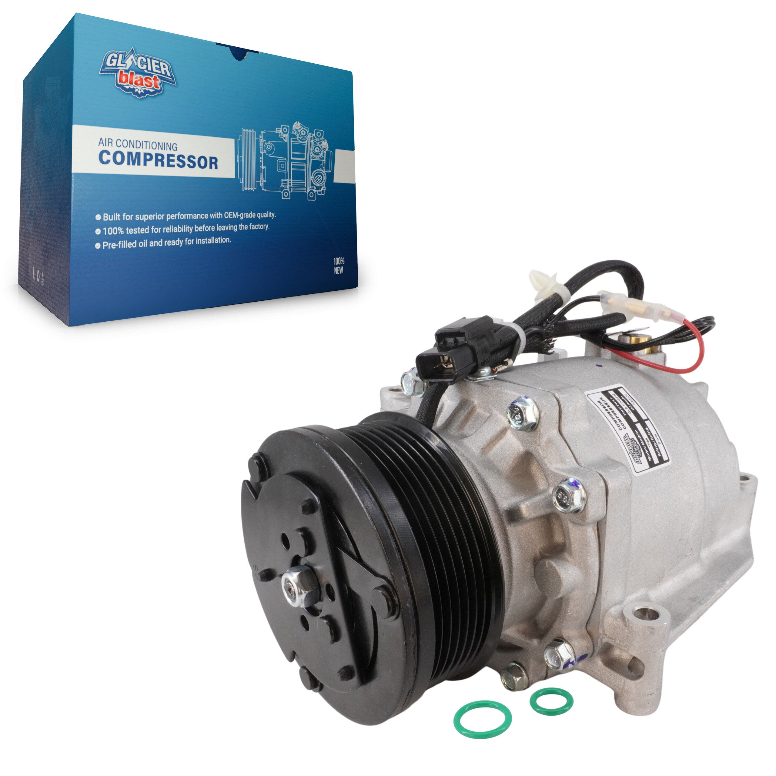 Glacier Blast GLB-HO12349 A/C Compressor for 2006-2011 Honda Civic - N/A