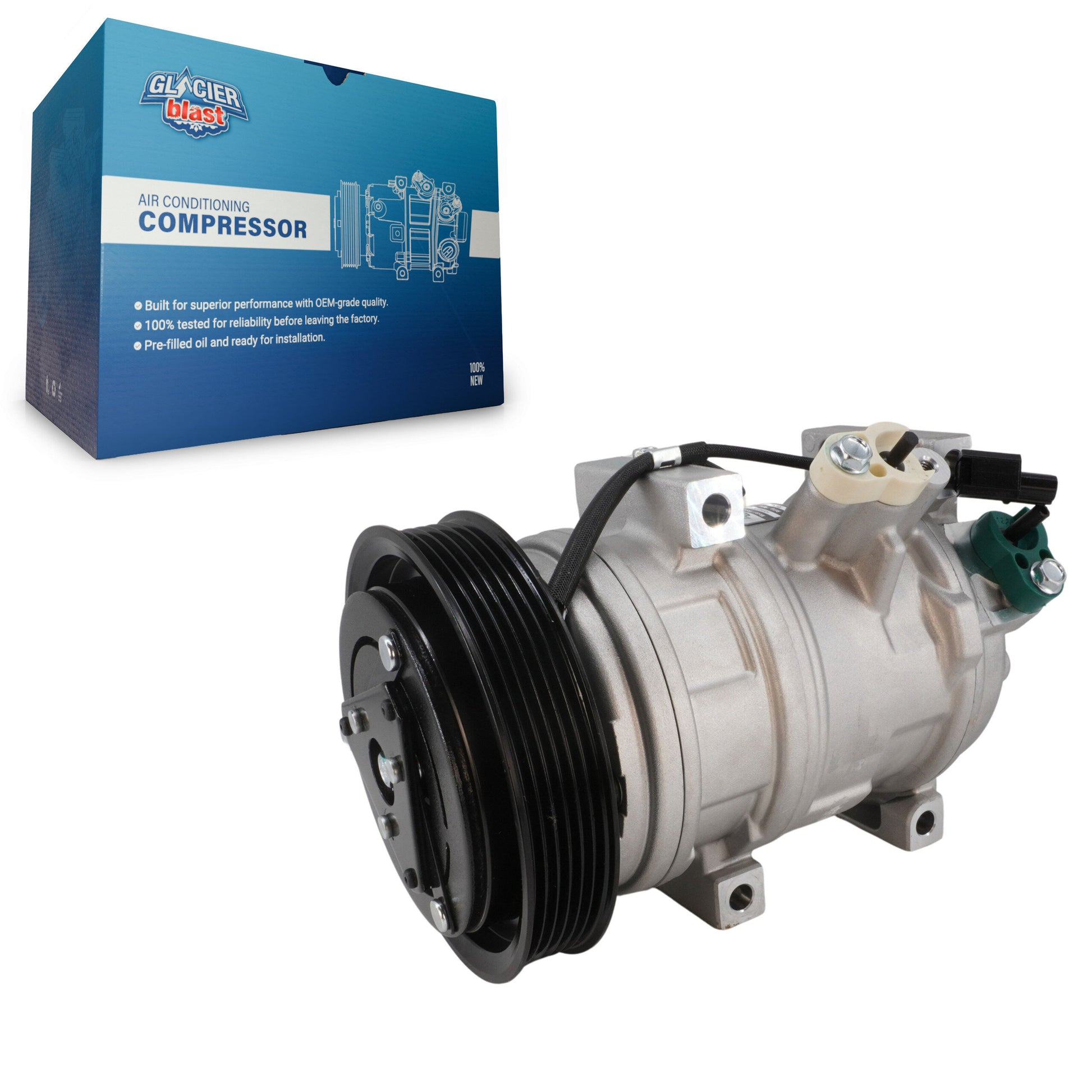 Glacier Blast GLB-HO12491 A/C Compressor for 2007-2017 Acura ZDX, Honda Pilot, Honda Ridgeline - N/A