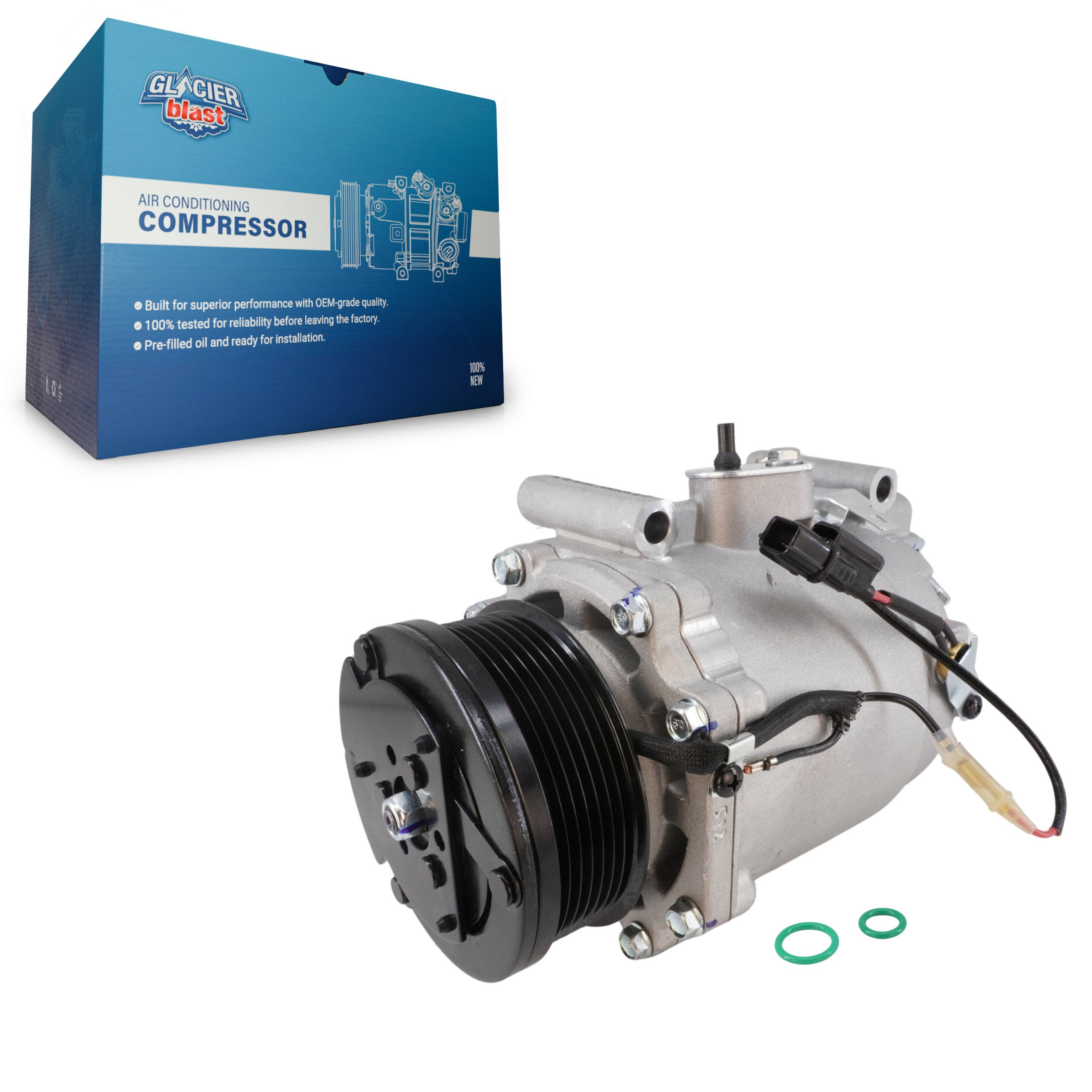 Glacier Blast GLB-HO12492 A/C Compressor for 2006-2011 Acura CSX, Honda Civic - N/A