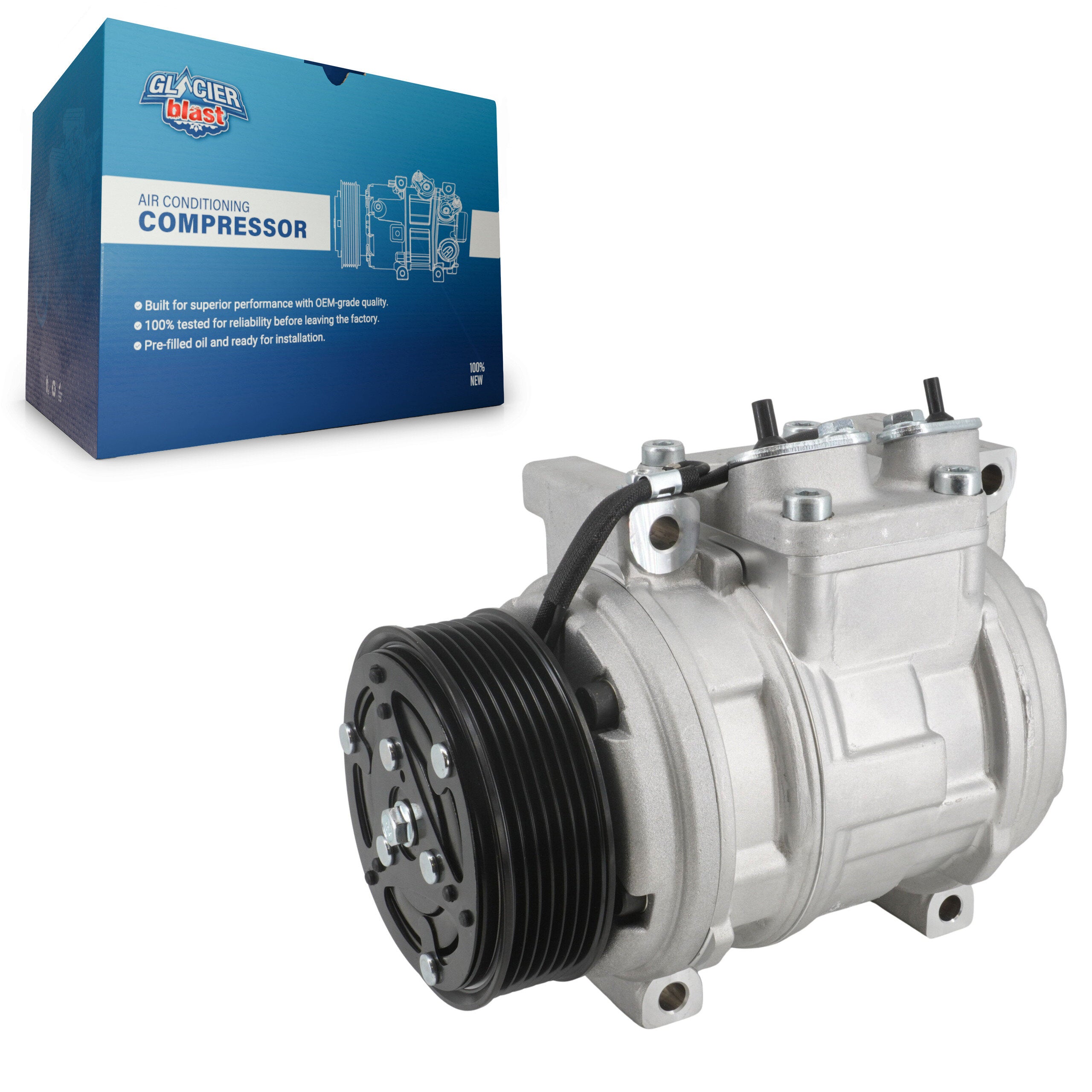 Glacier Blast GLB-HO12653 A/C Compressor for 2002-2006 Honda CR-V - N/A
