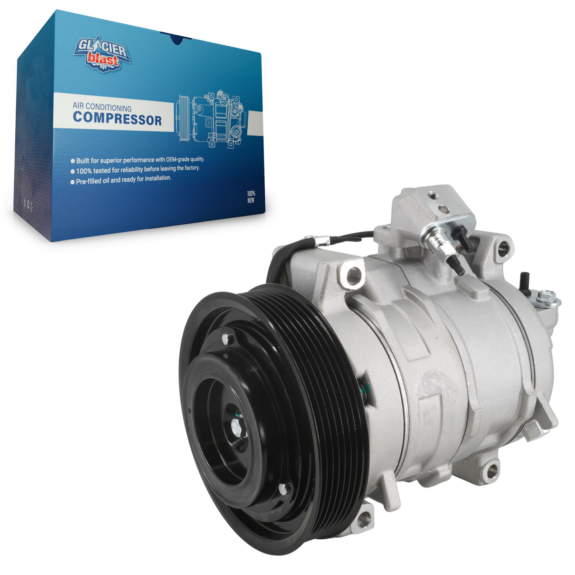 Glacier Blast GLB-HO12753 A/C Compressor for 2008-2015 Honda Crosstour, Honda Accord - N/A