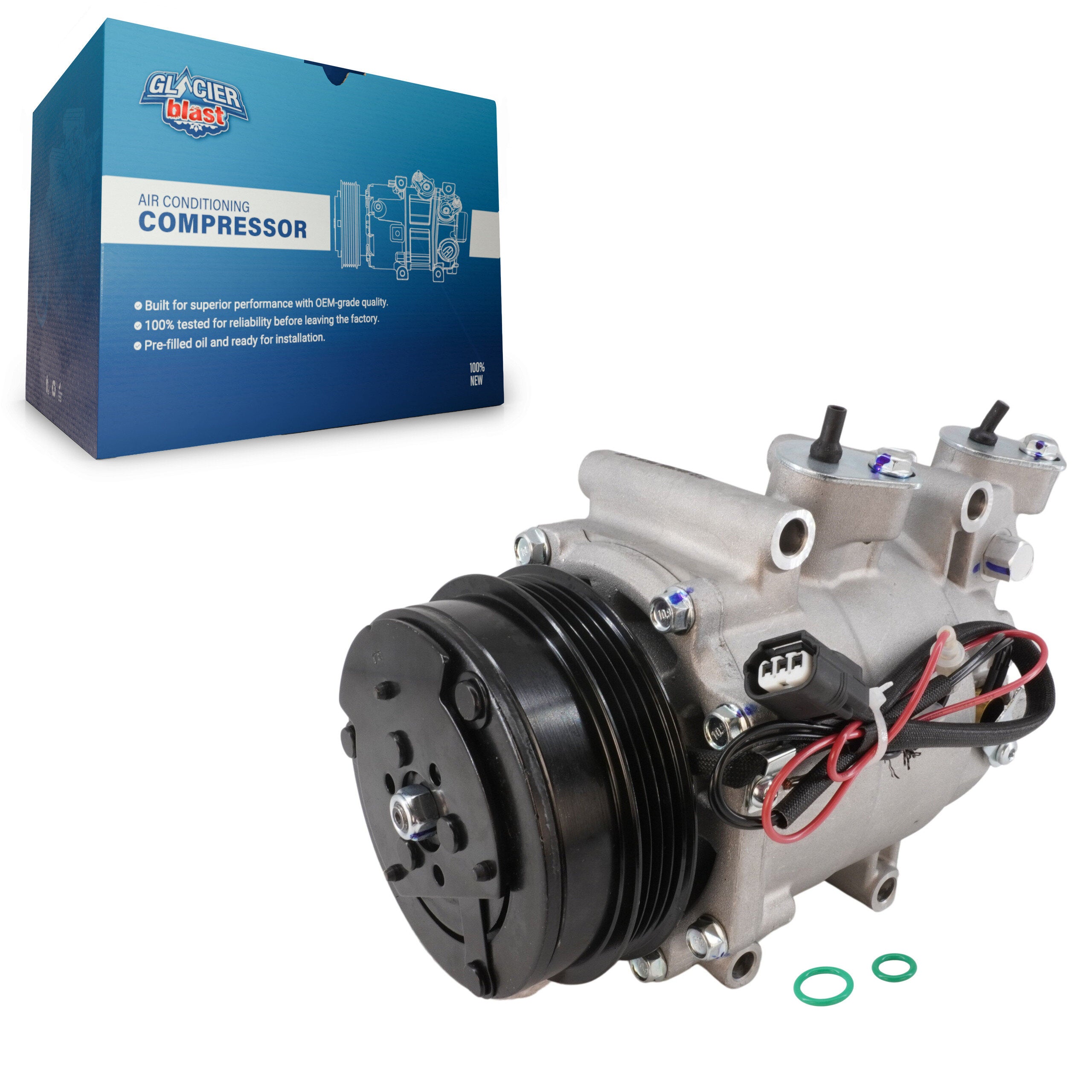 Glacier Blast GLB-HO12901 A/C Compressor for 2010-2016 Honda CR-Z, Honda Insight - N/A