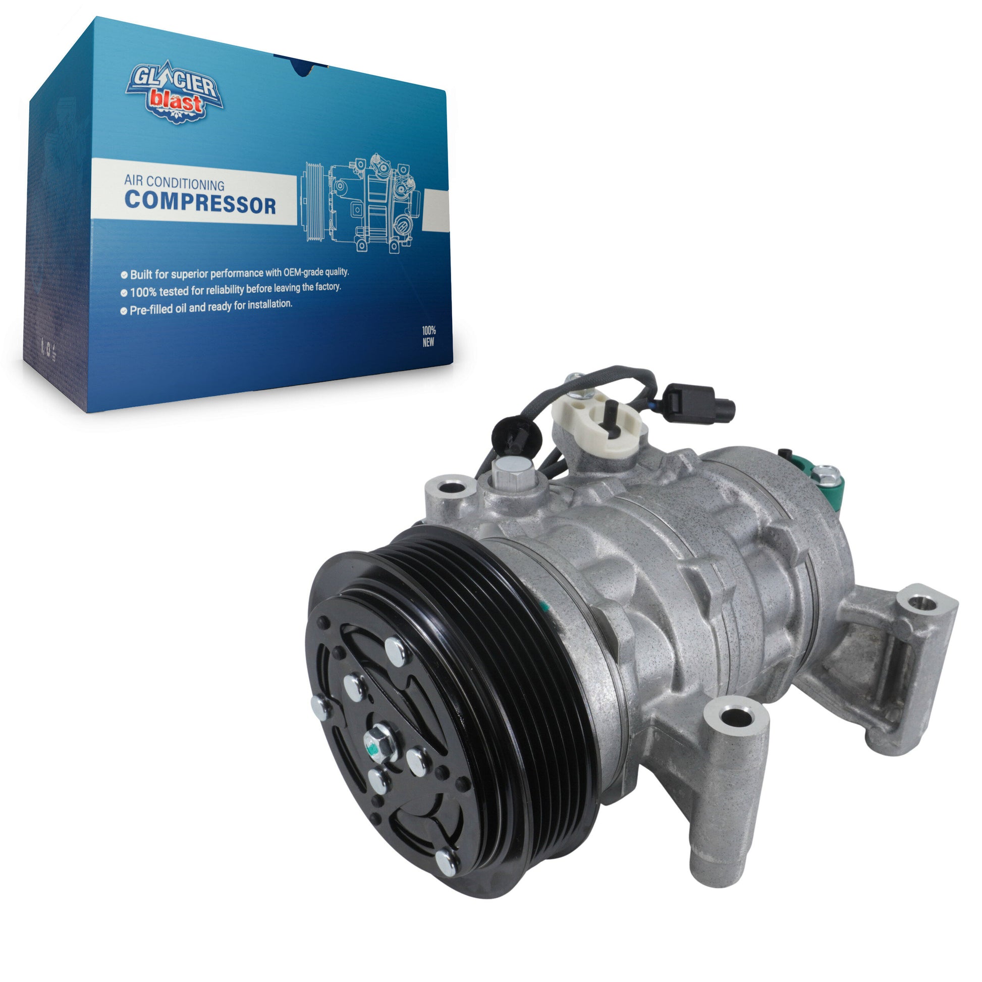 Glacier Blast GLB-HO13129 A/C Compressor for 2015-2020 Honda Fit - N/A