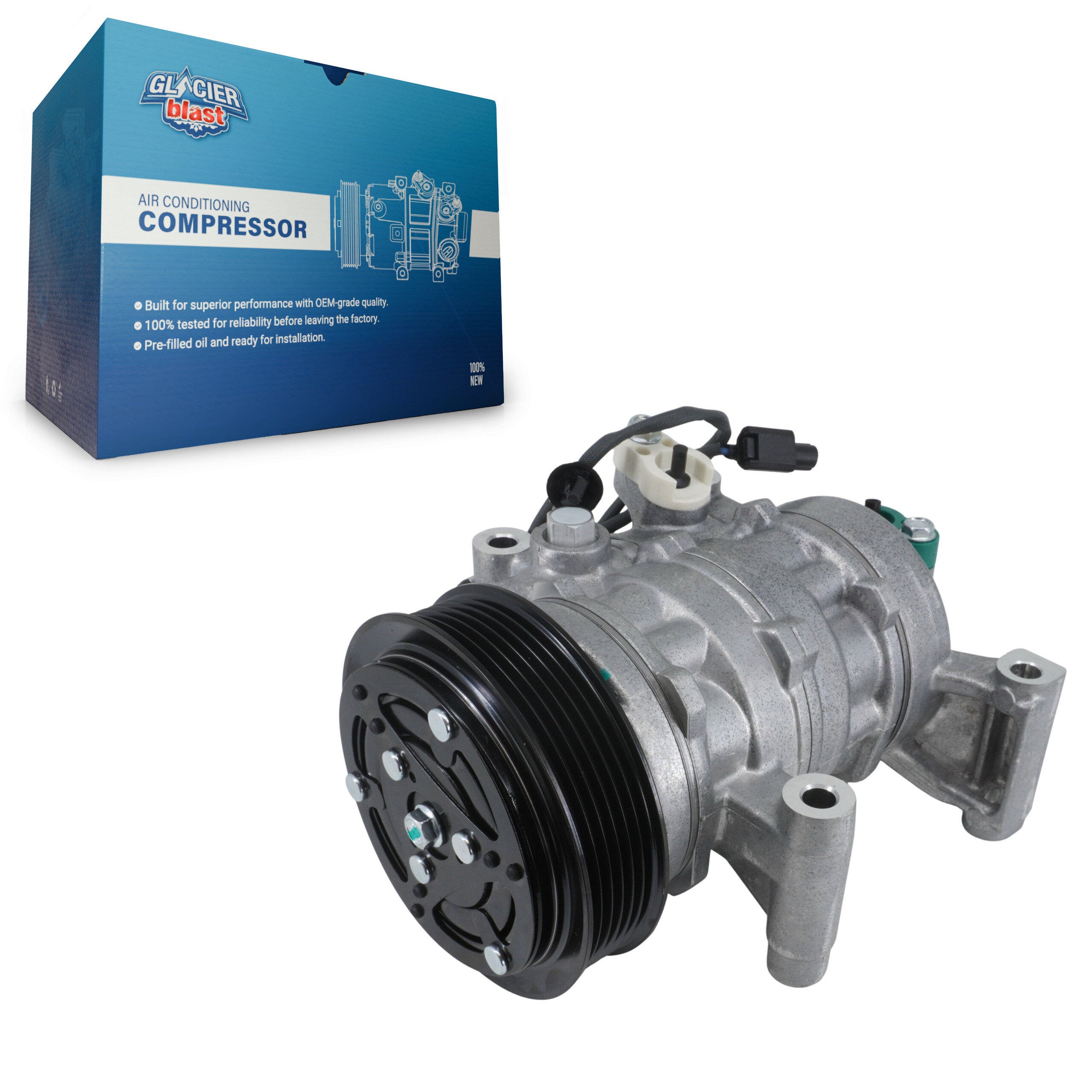 Glacier Blast GLB-HO13129 A/C Compressor for 2015-2020 Honda Fit - N/A