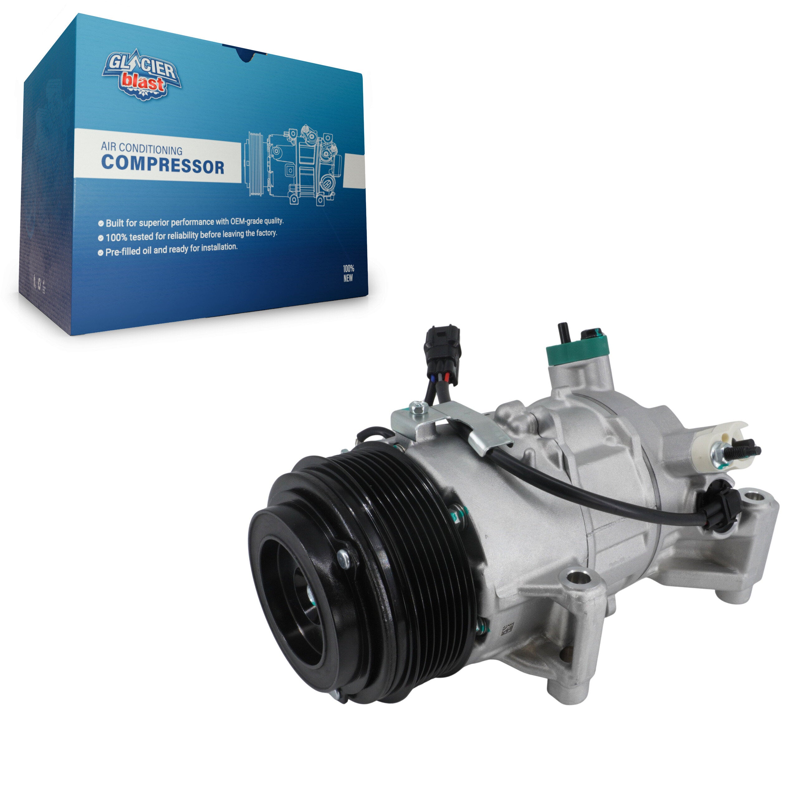 Glacier Blast GLB-HO13356 A/C Compressor for 2018-2022 Honda Accord - N/A