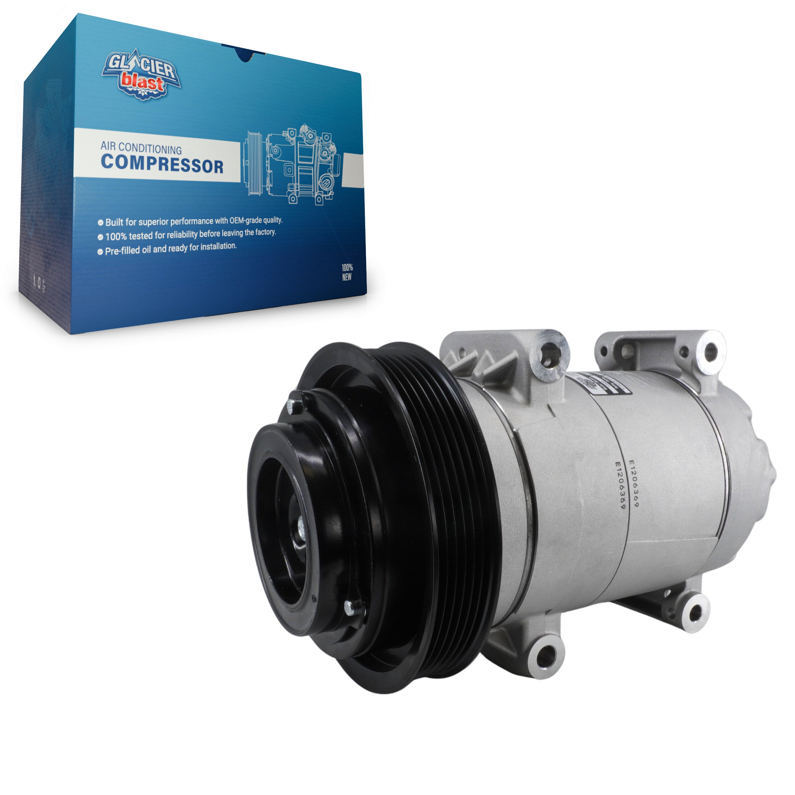 Glacier Blast GLB-HO13357 A/C Compressor for 2014-2020 Honda Pilot, Honda Ridgeline, Acura MDX - N/A