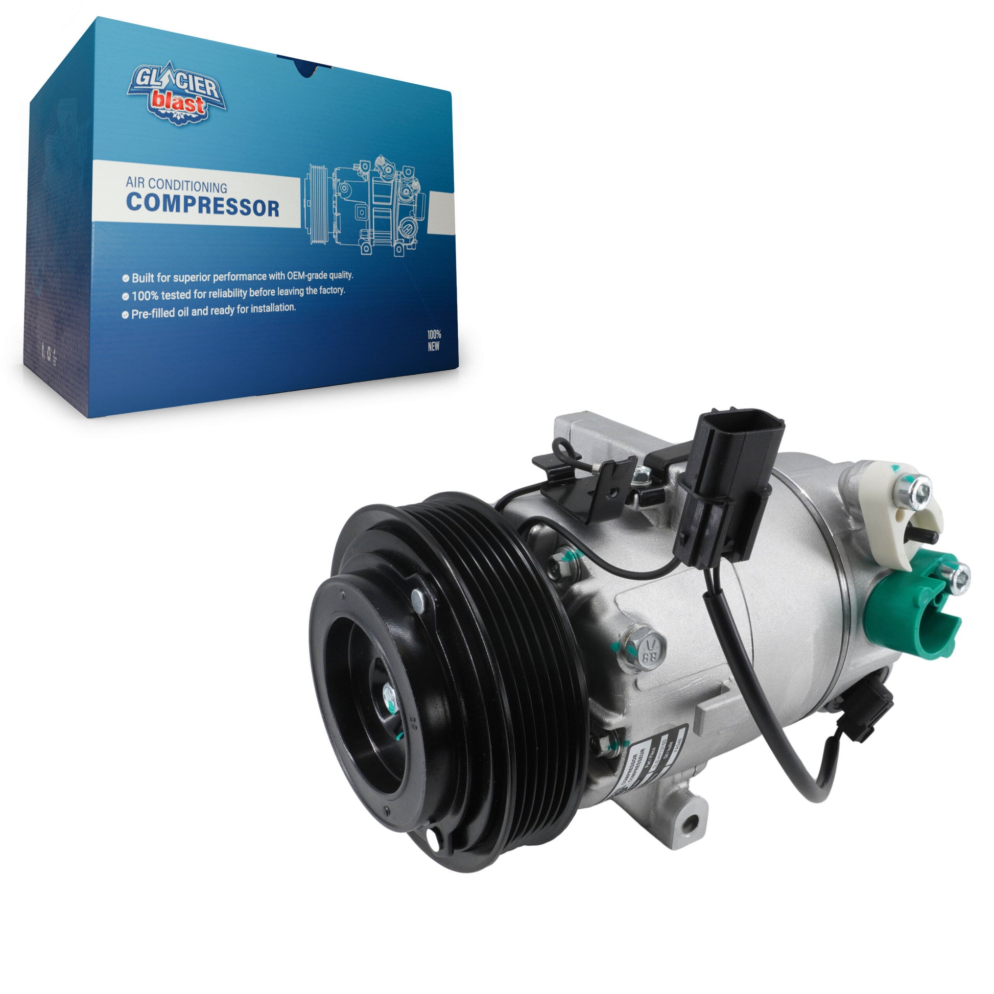 Glacier Blast GLB-HY13160 A/C Compressor for 2011-2013 Hyundai Elantra Coupe, Hyundai Elantra GT, Hyundai Elantra - N/A