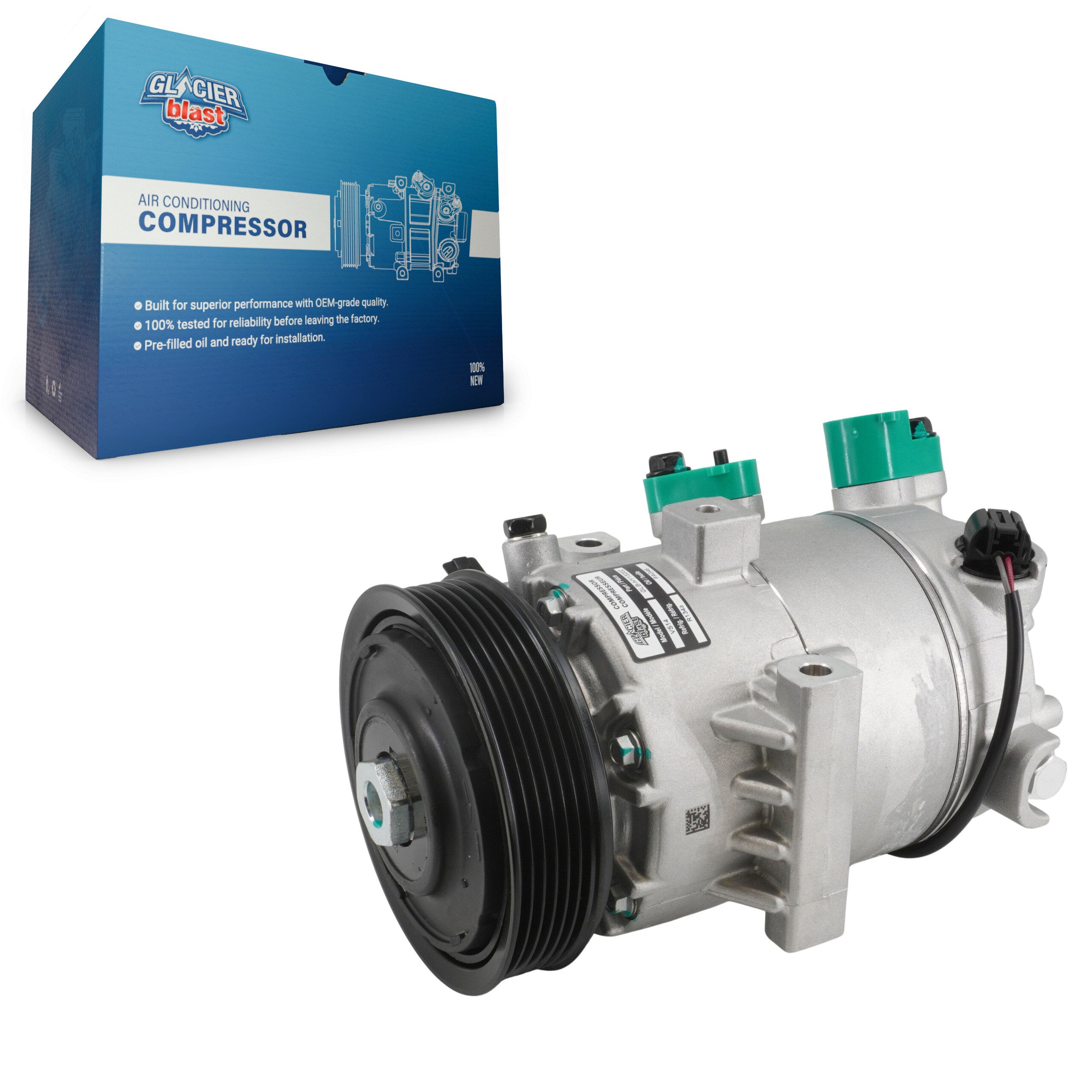 Glacier Blast GLB-HY13202 A/C Compressor for 2014-2020 Hyundai Elantra GT, Kia Forte, Hyundai Elantra - N/A