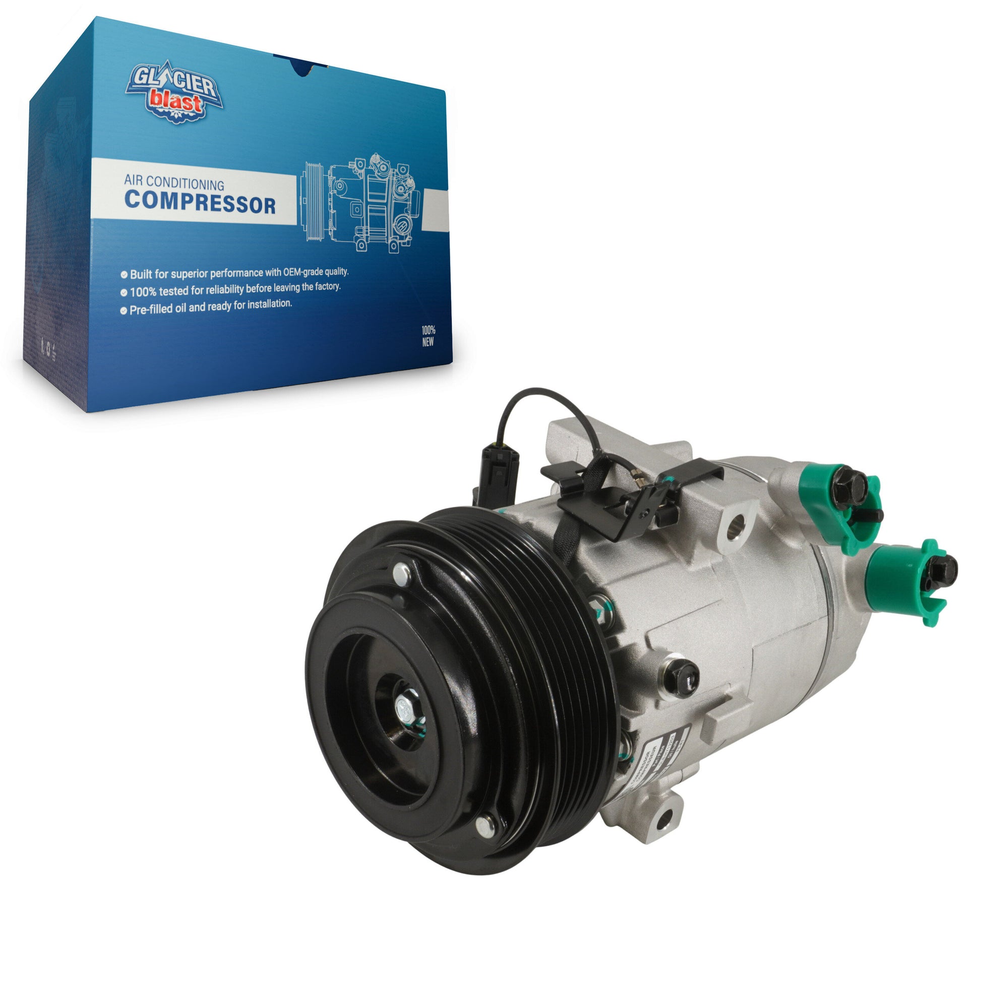 Glacier Blast GLB-HY13203 A/C Compressor for 2013-2018 Kia Forte, Hyundai Elantra GT, Kia Forte Koup - N/A