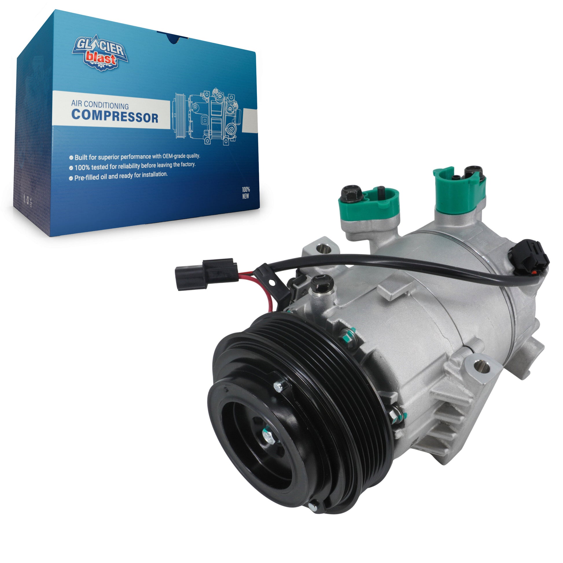 Glacier Blast GLB-HY13377 A/C Compressor for 2017-2020 Hyundai Elantra - N/A