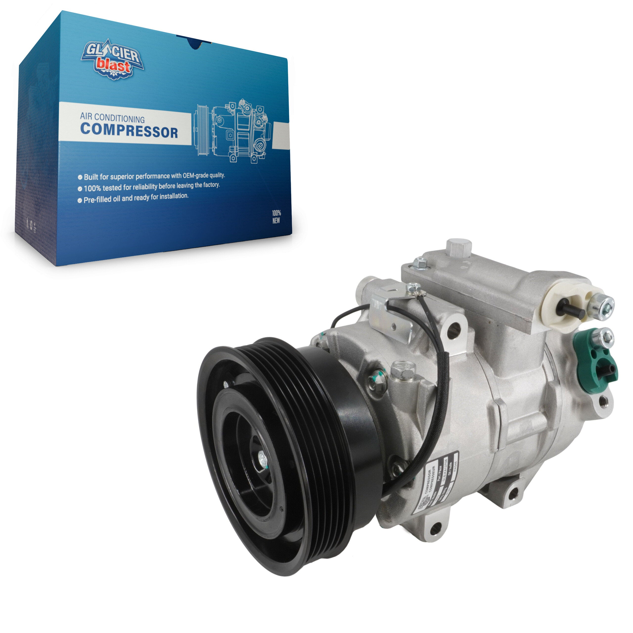 Glacier Blast GLB-KA12708 A/C Compressor for 2010-2013 Kia Forte5, Kia Forte, Kia Forte Koup - N/A
