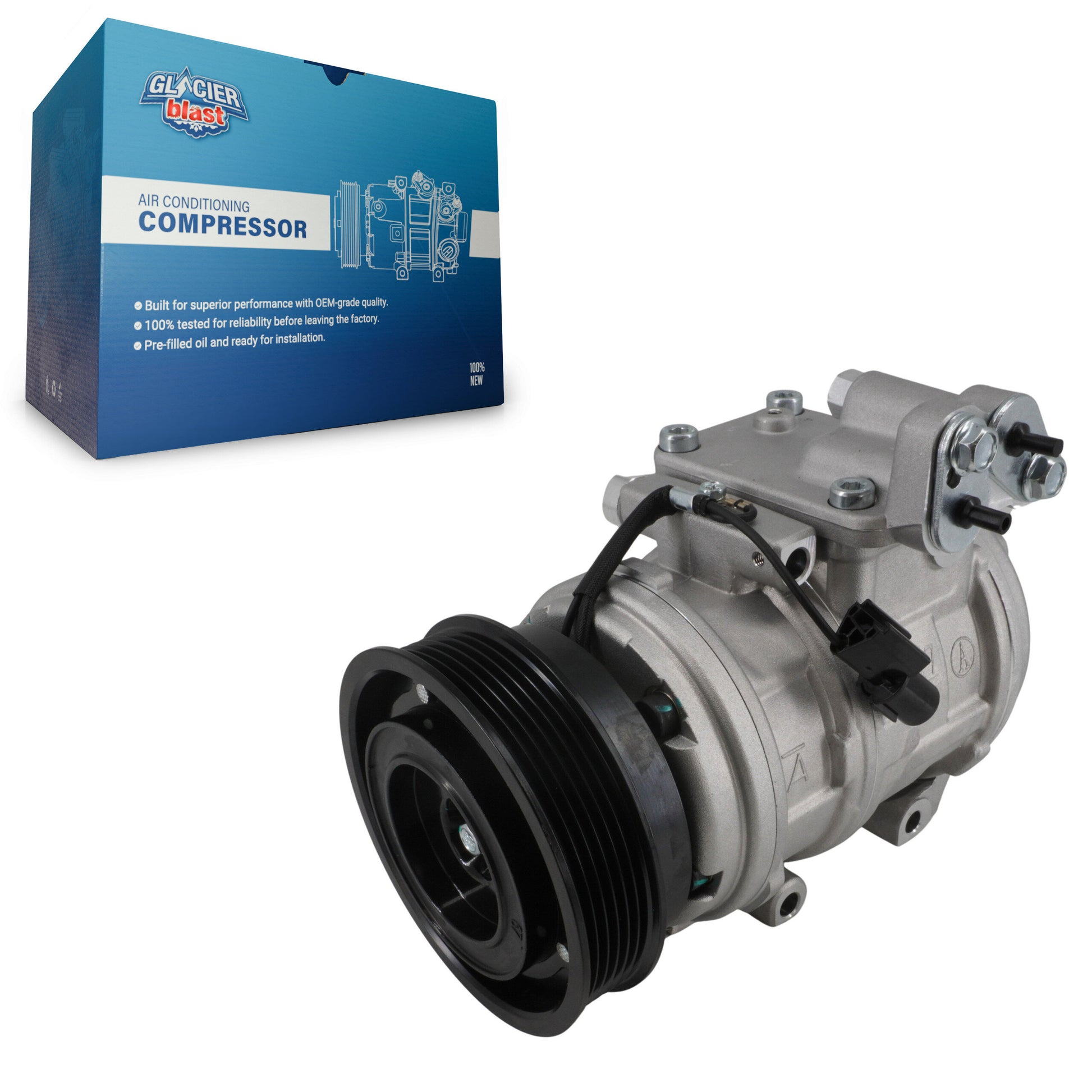 Glacier Blast GLB-KA12876 A/C Compressor for 2007-2012 Kia Rondo - N/A