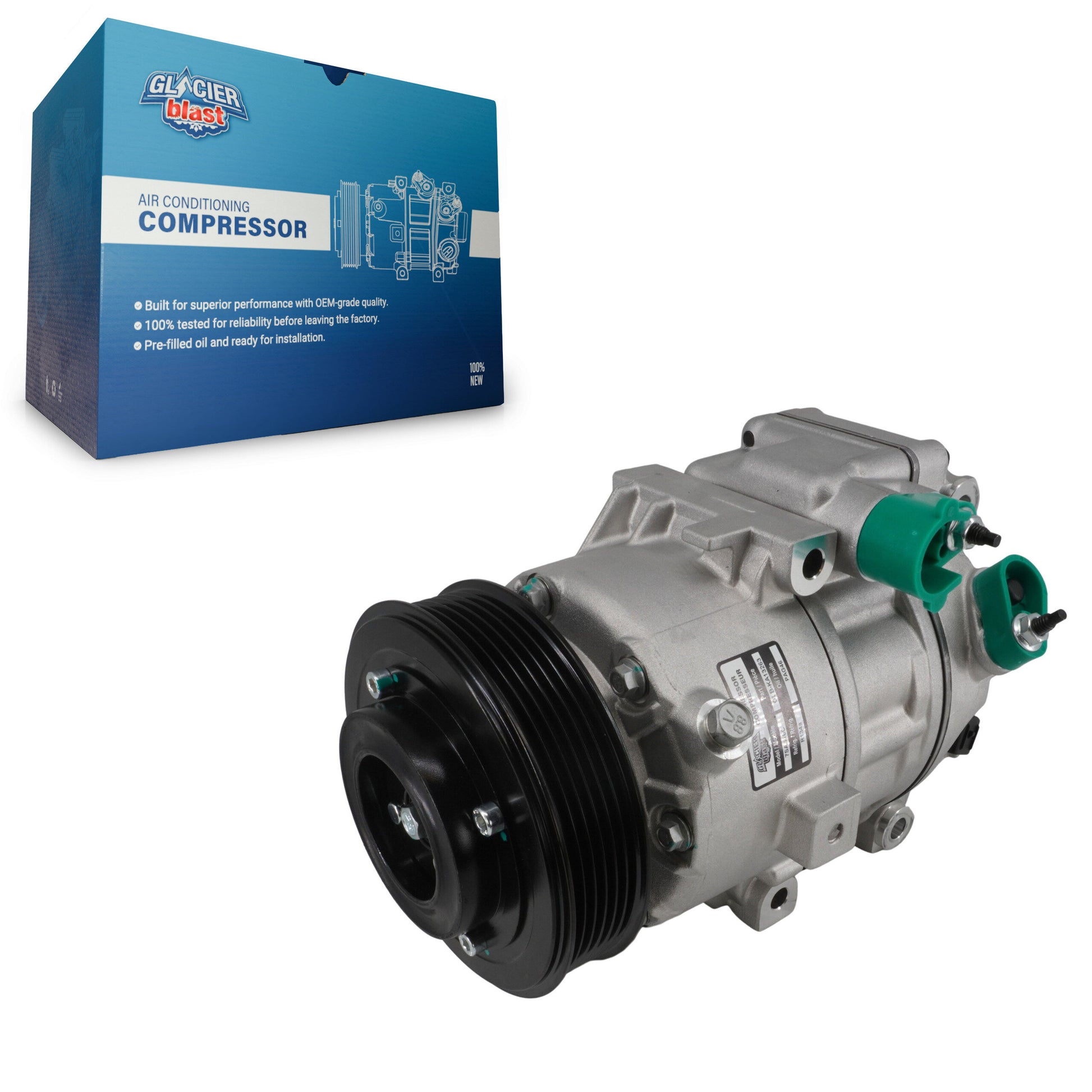 Glacier Blast GLB-KA13263 A/C Compressor for 2016-2018 Kia Sorento - N/A