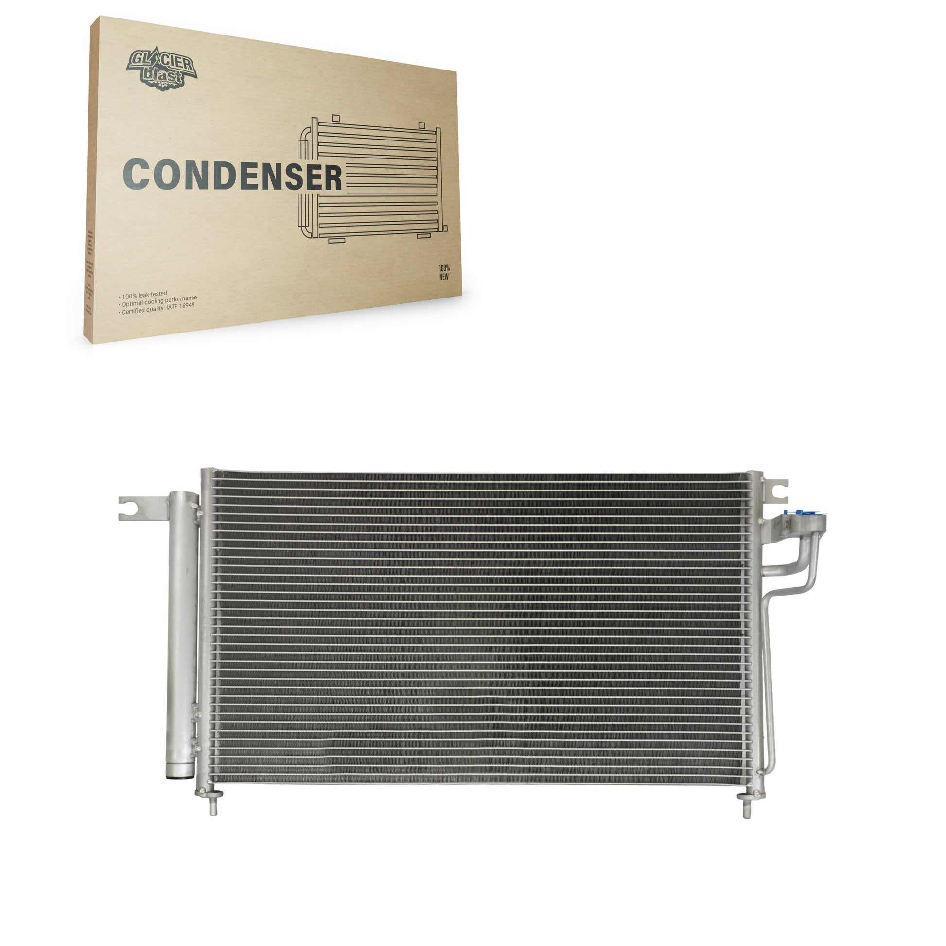 Glacier Blast GLB-KA3386 A/C Condenser for 2006-2011 Kia Rio, Kia Rio5 - N/A