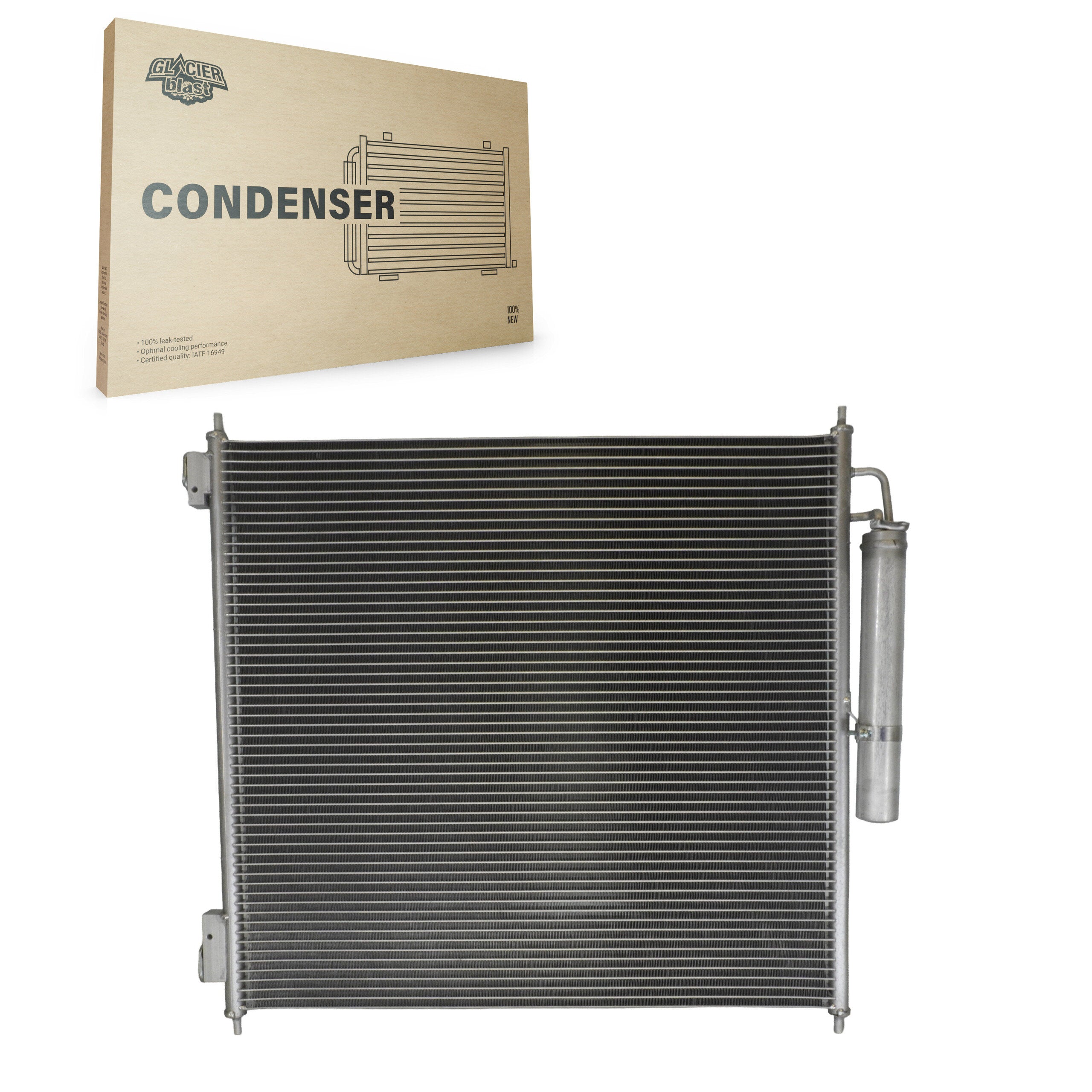 Glacier Blast GLB-LR4433 A/C Condenser for 2013-2025 Land Rover Defender 130, Land Rover Range Rover, Land Rover Defender 90 - N/A