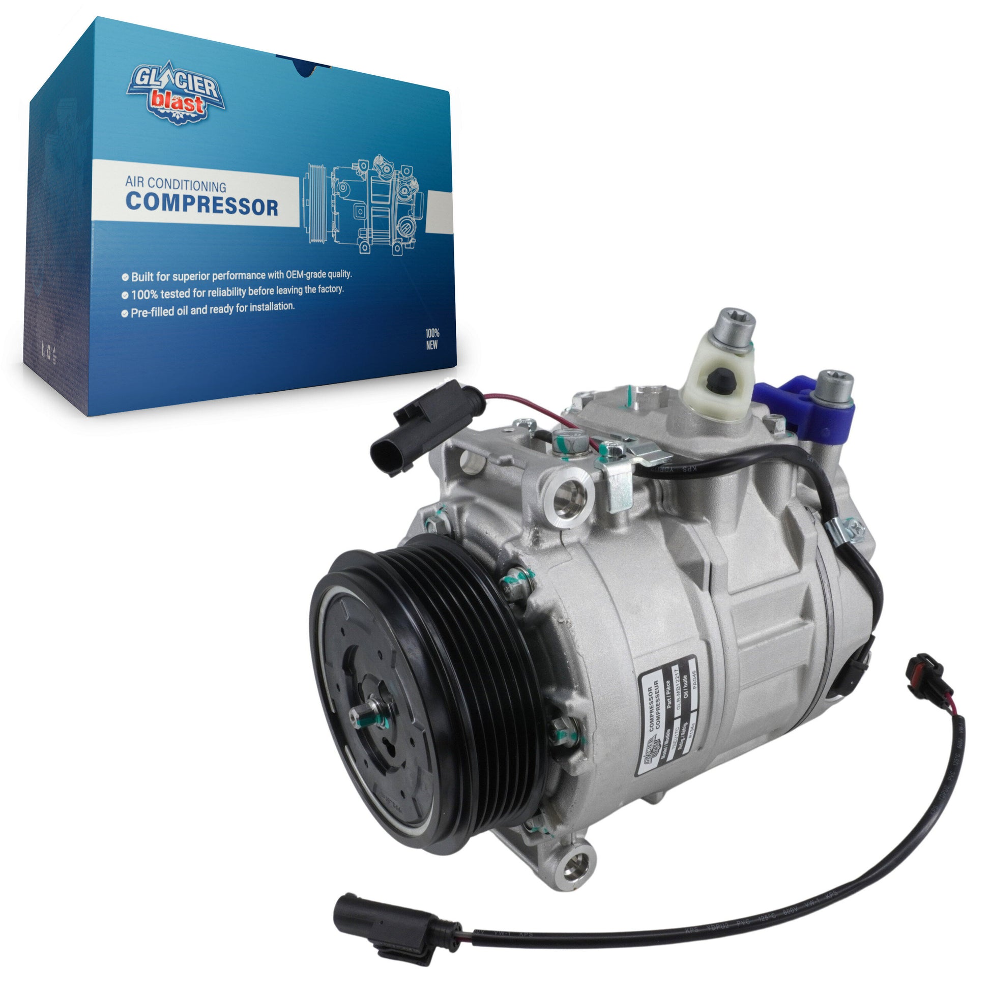 Glacier Blast GLB-MB12217 A/C Compressor for 2000-2012 Mercedes-Benz CLS500, Mercedes-Benz ML450, Mercedes-Benz GL320 - N/A