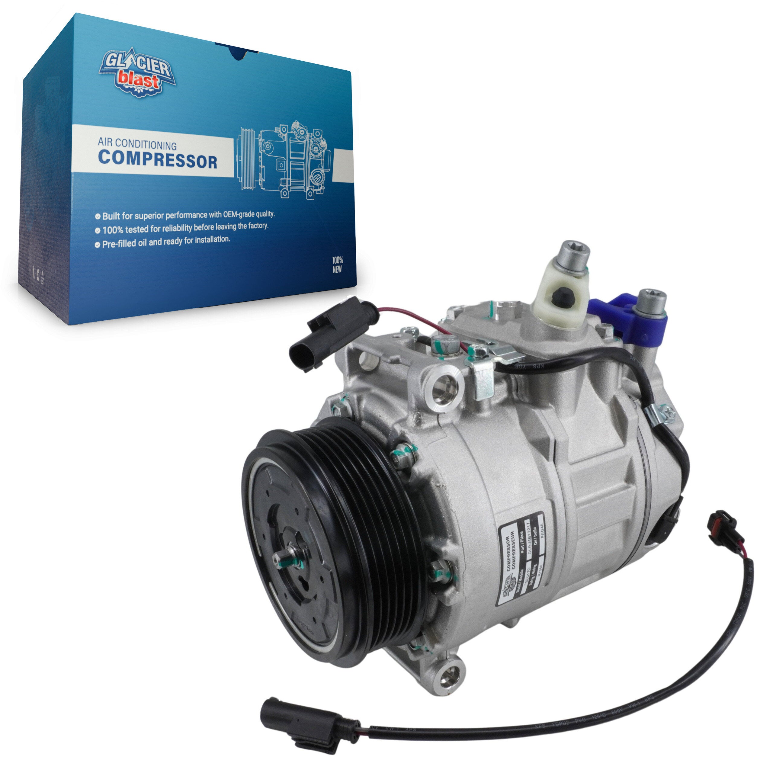 Glacier Blast GLB-MB12217 A/C Compressor for 2000-2012 Mercedes-Benz CLS500, Mercedes-Benz ML450, Mercedes-Benz GL320 - N/A