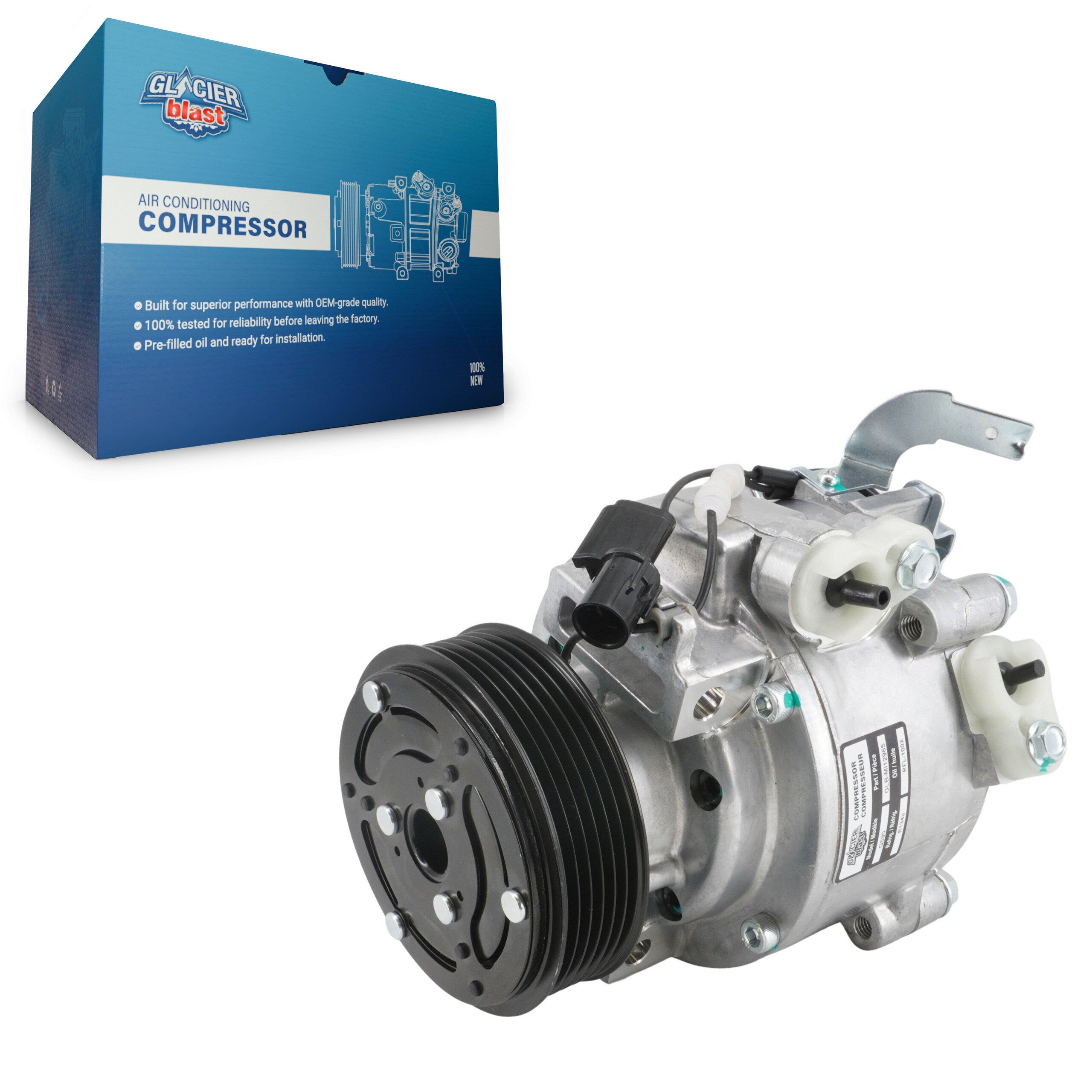 Glacier Blast GLB-MI12965 A/C Compressor for 2009-2020 Mitsubishi Lancer, Mitsubishi Outlander Sport, Mitsubishi RVR - N/A