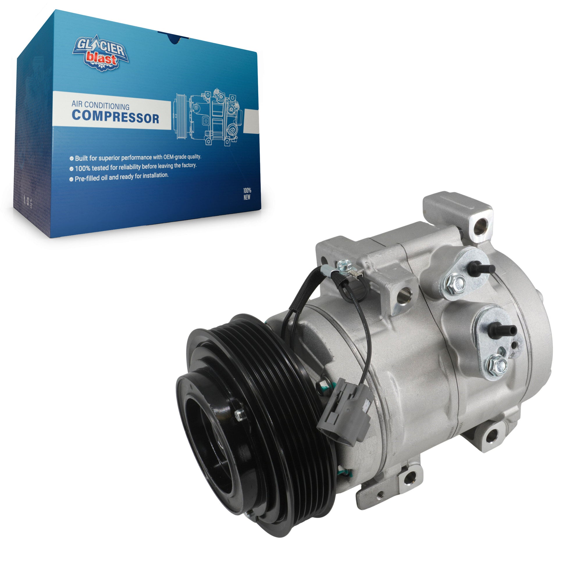 Glacier Blast GLB-MZ12908 A/C Compressor for 2009-2012 Mazda CX-7 - N/A