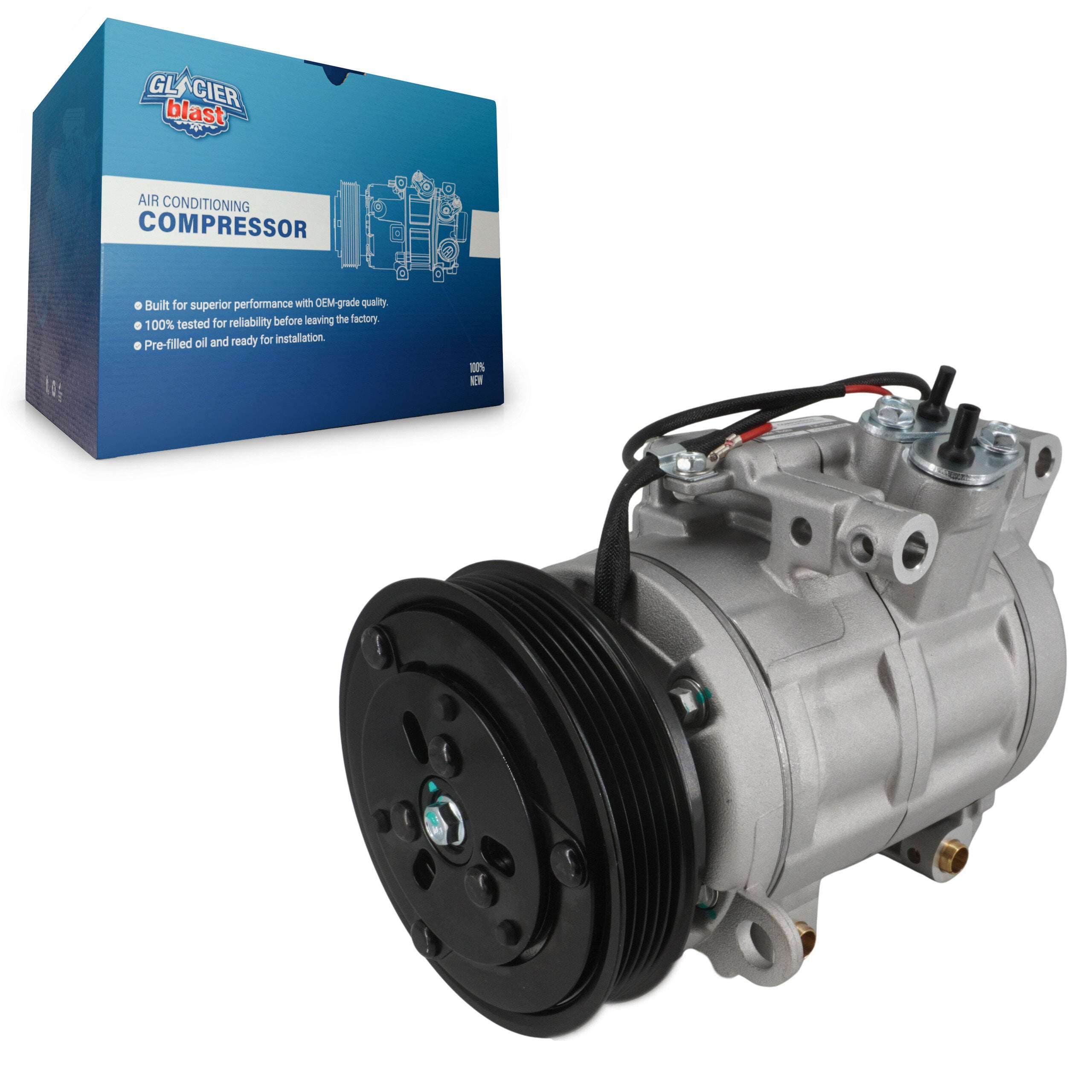 Glacier Blast GLB-MZ12909 A/C Compressor for 2010-2013 Mazda 3, Mazda 3 Sport - N/A