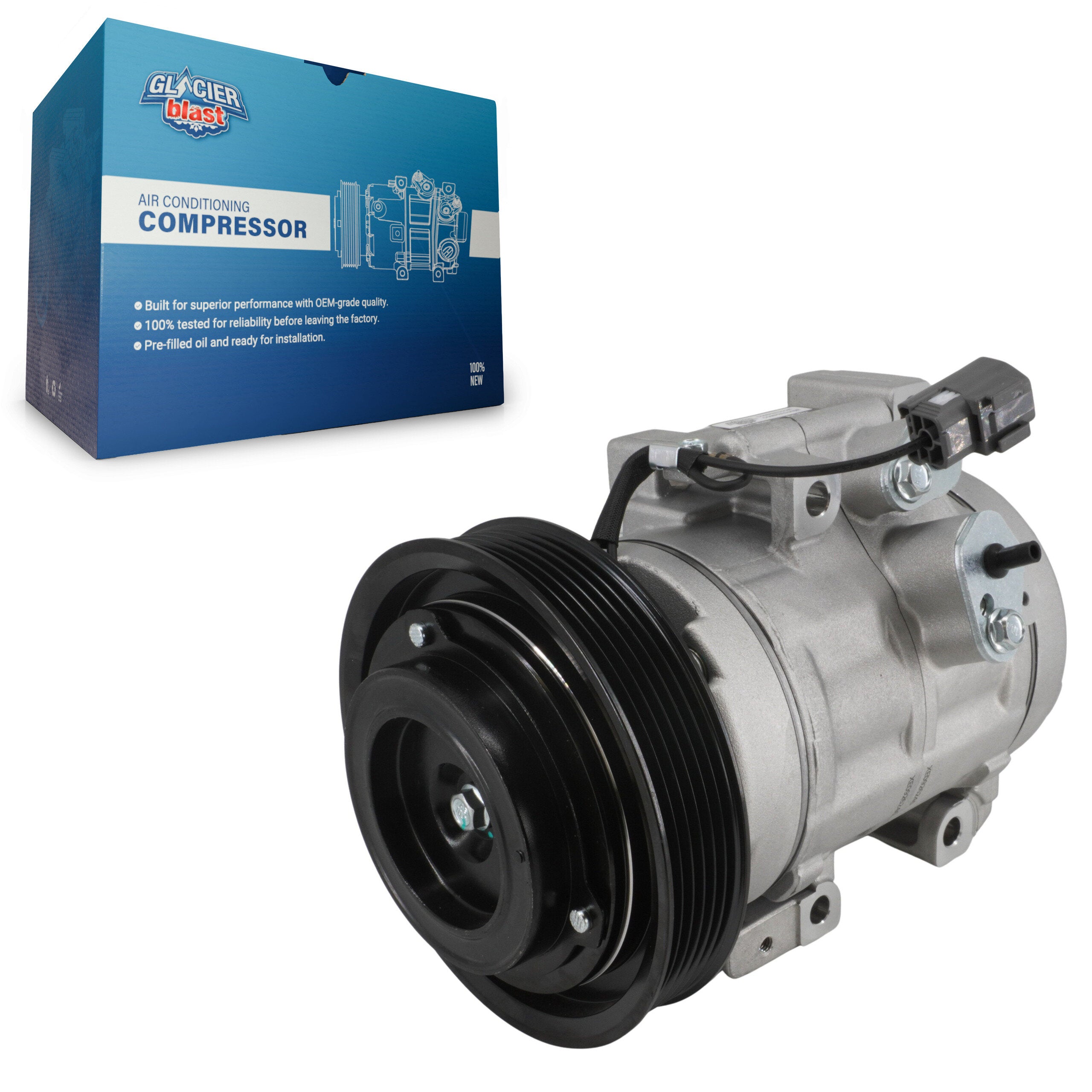 Glacier Blast GLB-MZ12910 A/C Compressor for 2010-2017 Mazda 5, Mazda 3, Mazda 3 Sport - N/A