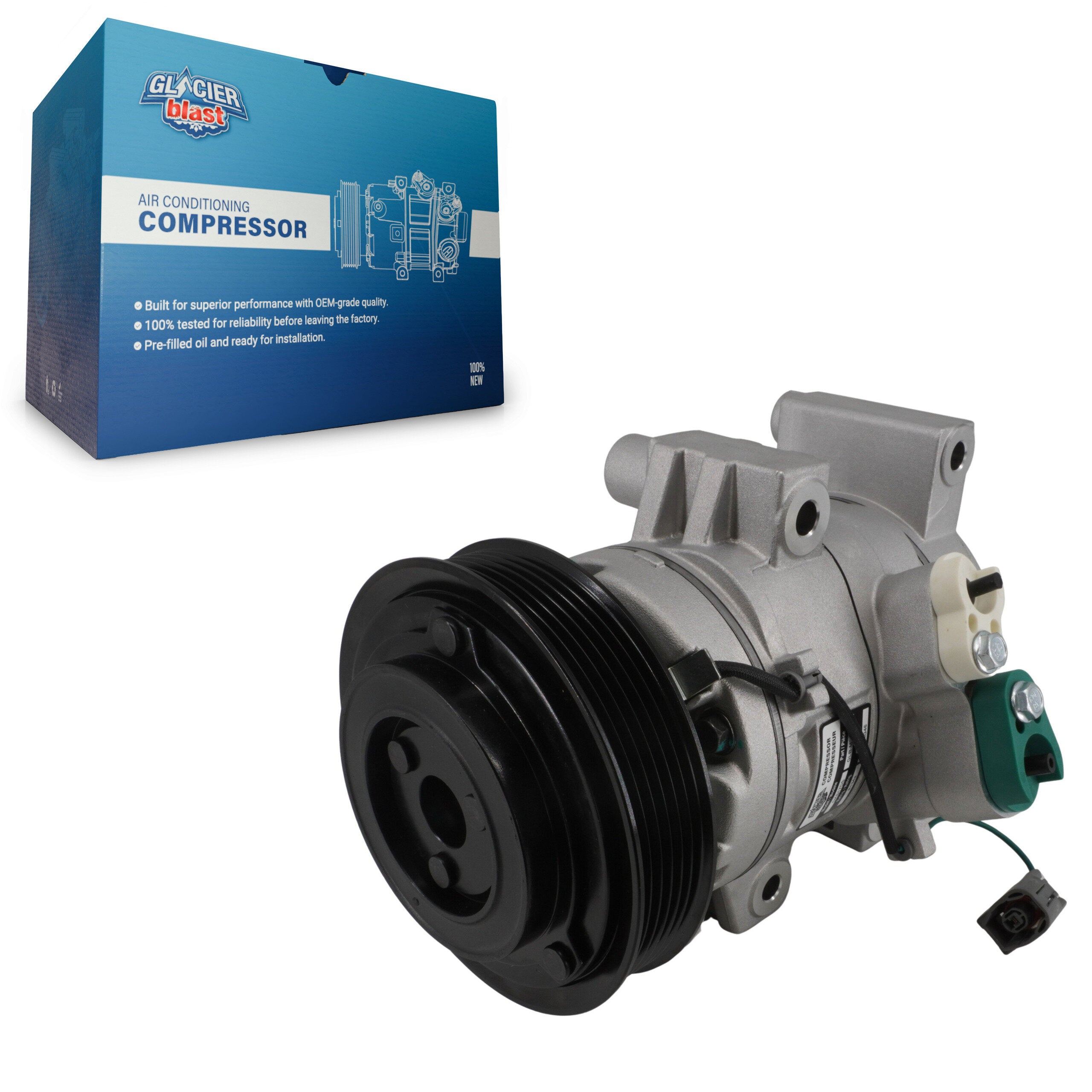 Glacier Blast GLB-MZ12964 A/C Compressor for 2009-2013 Mazda 6 - N/A