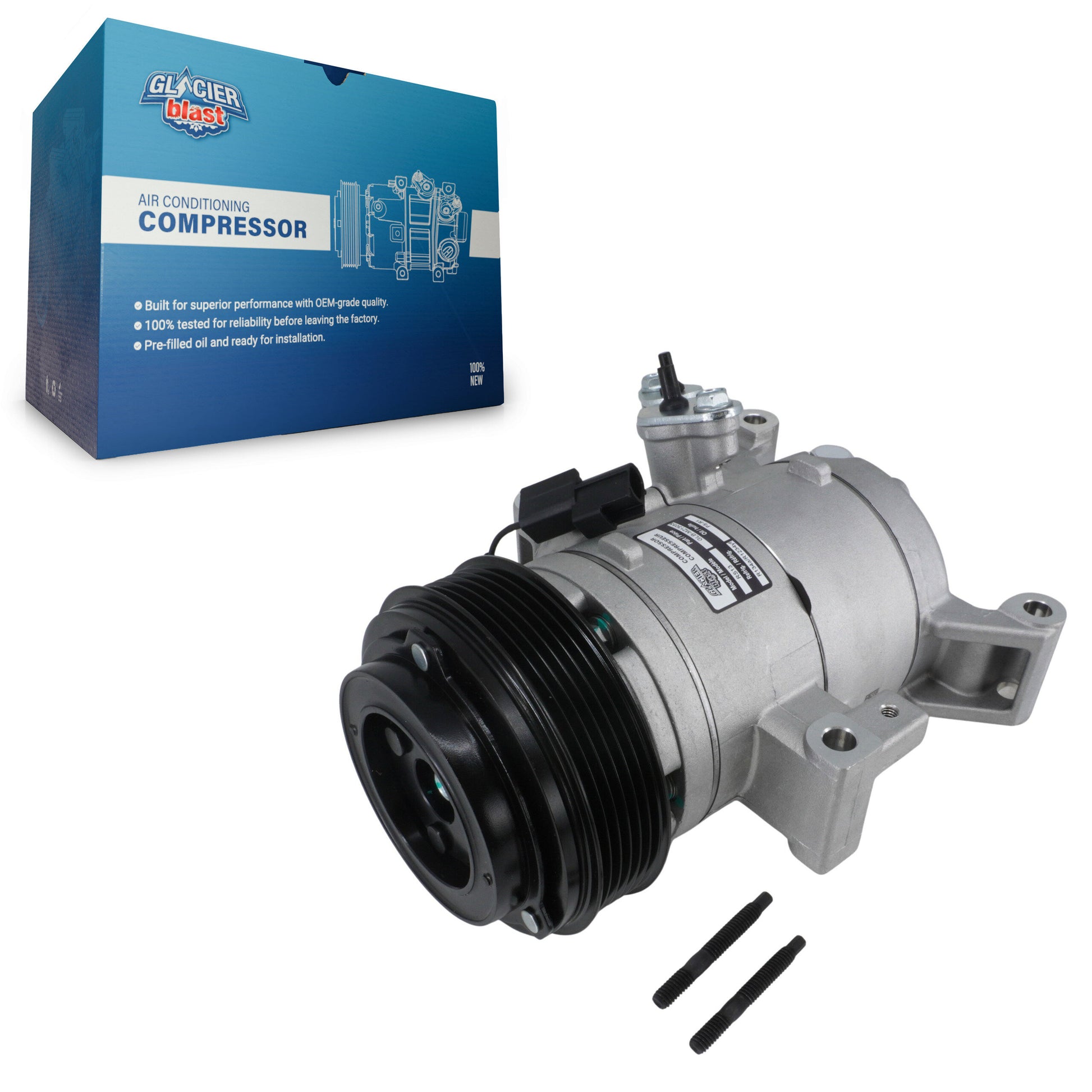 Glacier Blast GLB-MZ13055 A/C Compressor for 2011-2024 Mazda CX-5, Mazda 3, Mazda 3 Sport - N/A