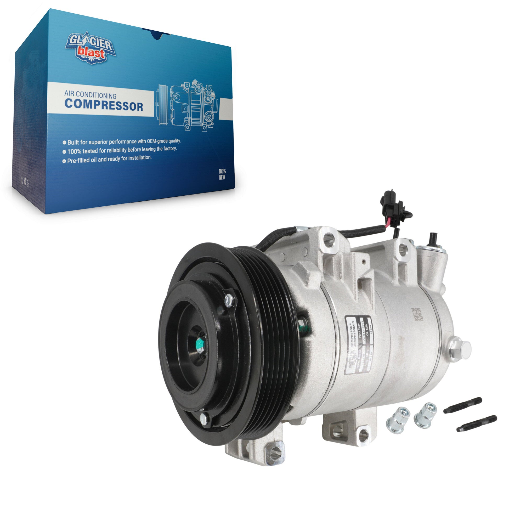 Glacier Blast GLB-NI12863 A/C Compressor for 2008-2015 Nissan Rogue Select, Nissan Rogue - N/A