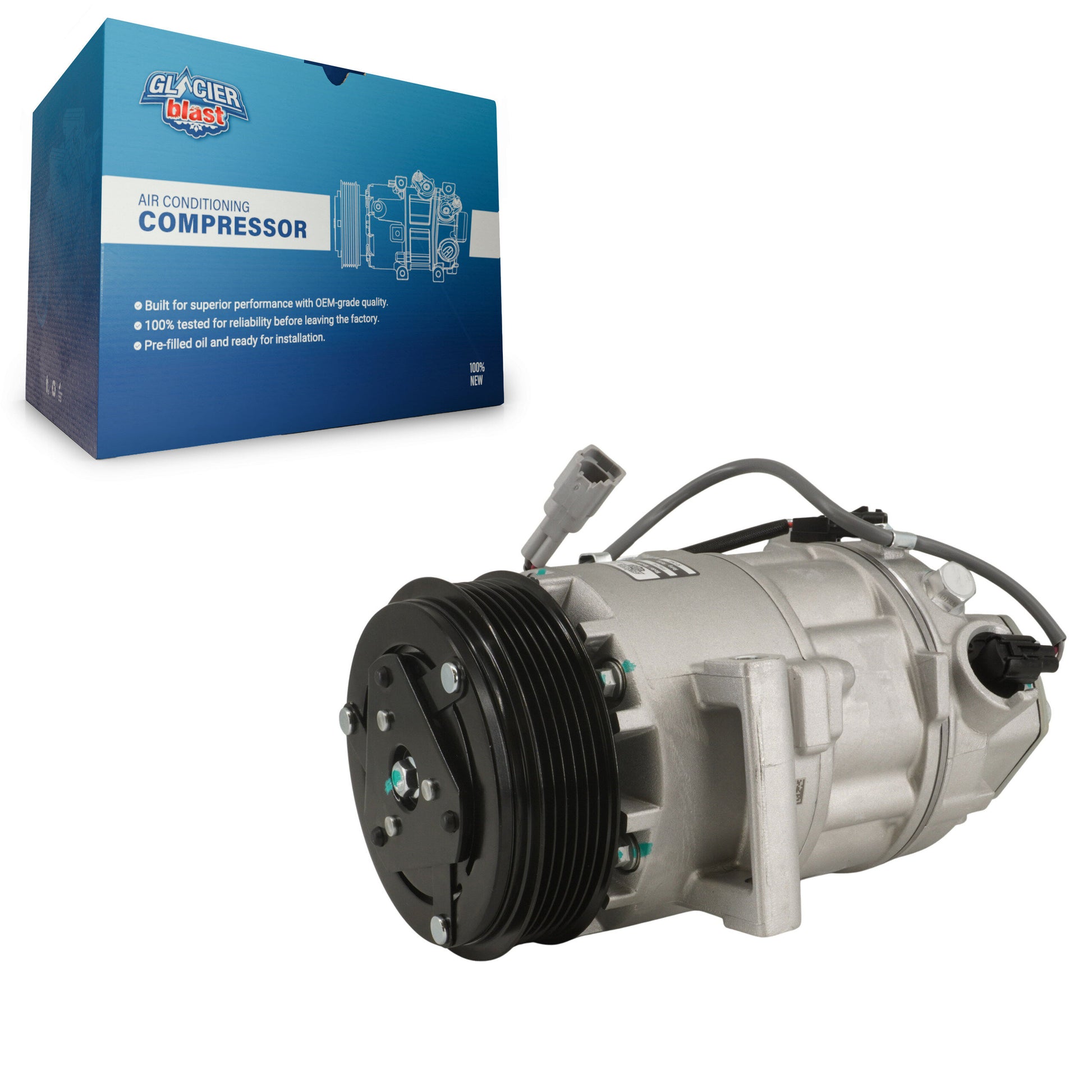 Glacier Blast GLB-NI13045 A/C Compressor for 2013-2019 Nissan Sentra - N/A