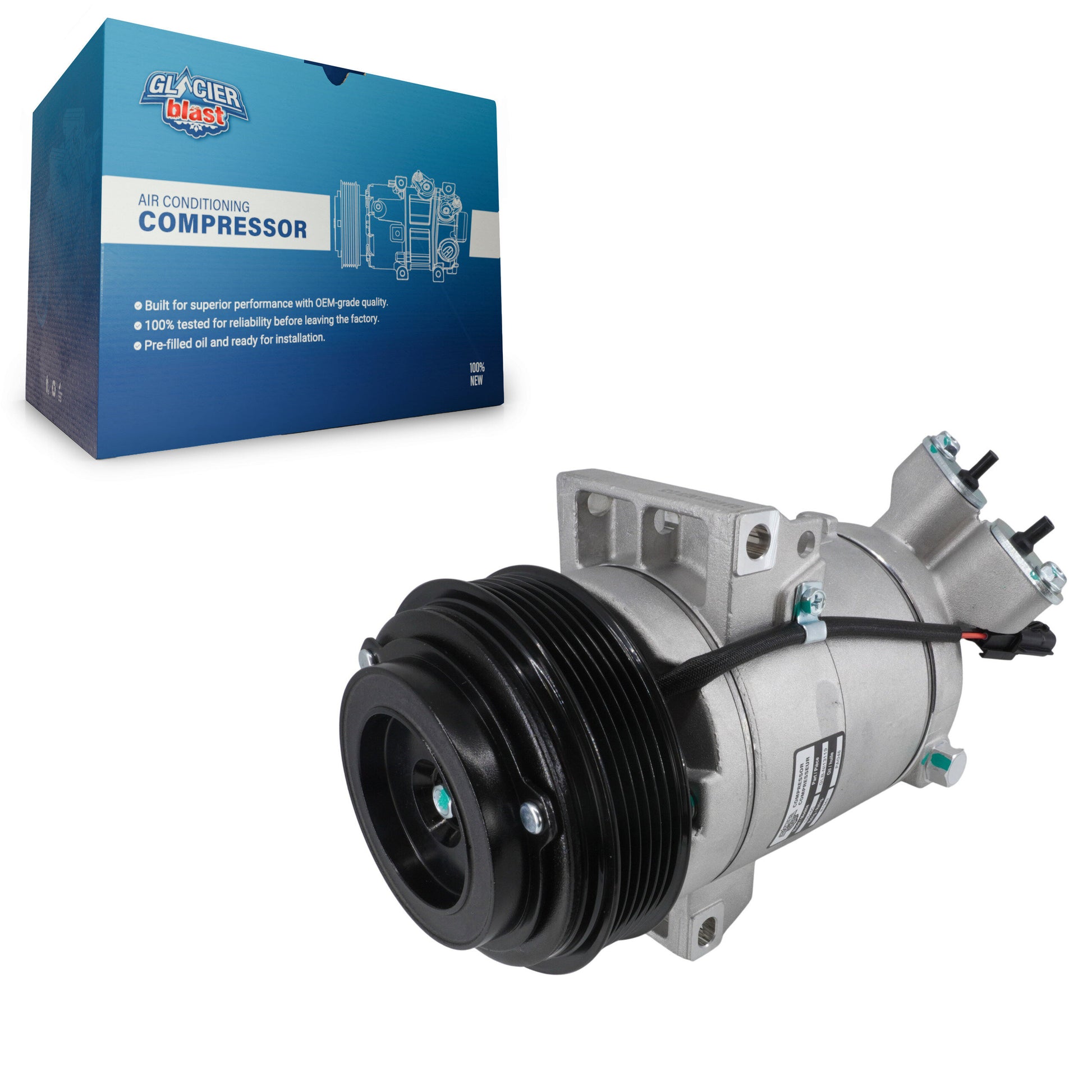 Glacier Blast GLB-NI13119 A/C Compressor for 2013-2021 Chevrolet City Express, Nissan NV200 - N/A