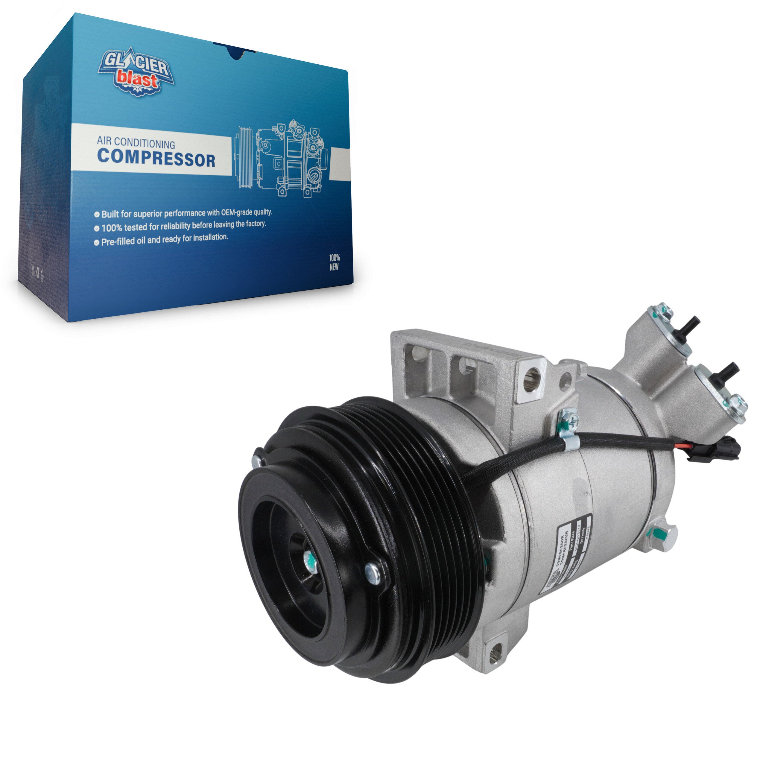 Glacier Blast GLB-NI13119 A/C Compressor for 2013-2021 Chevrolet City Express, Nissan NV200 - N/A