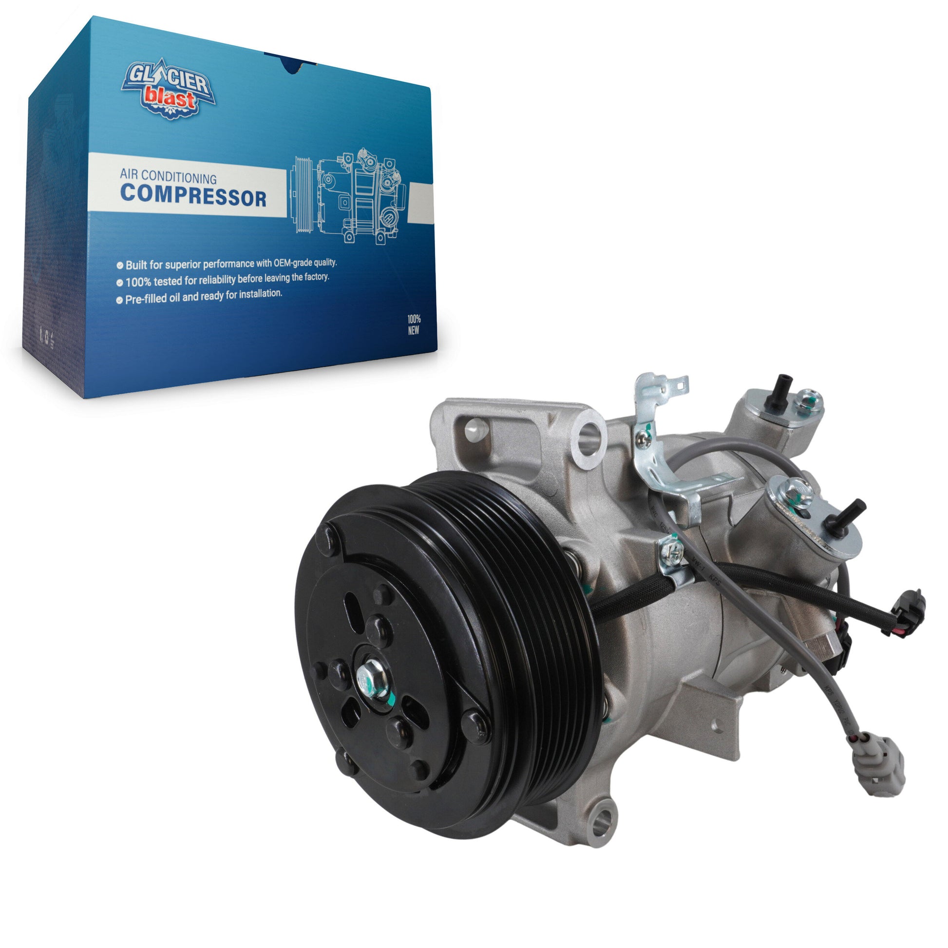 Glacier Blast GLB-NI13284 A/C Compressor for 2014-2022 INFINITI Q60, INFINITI Q50 - N/A
