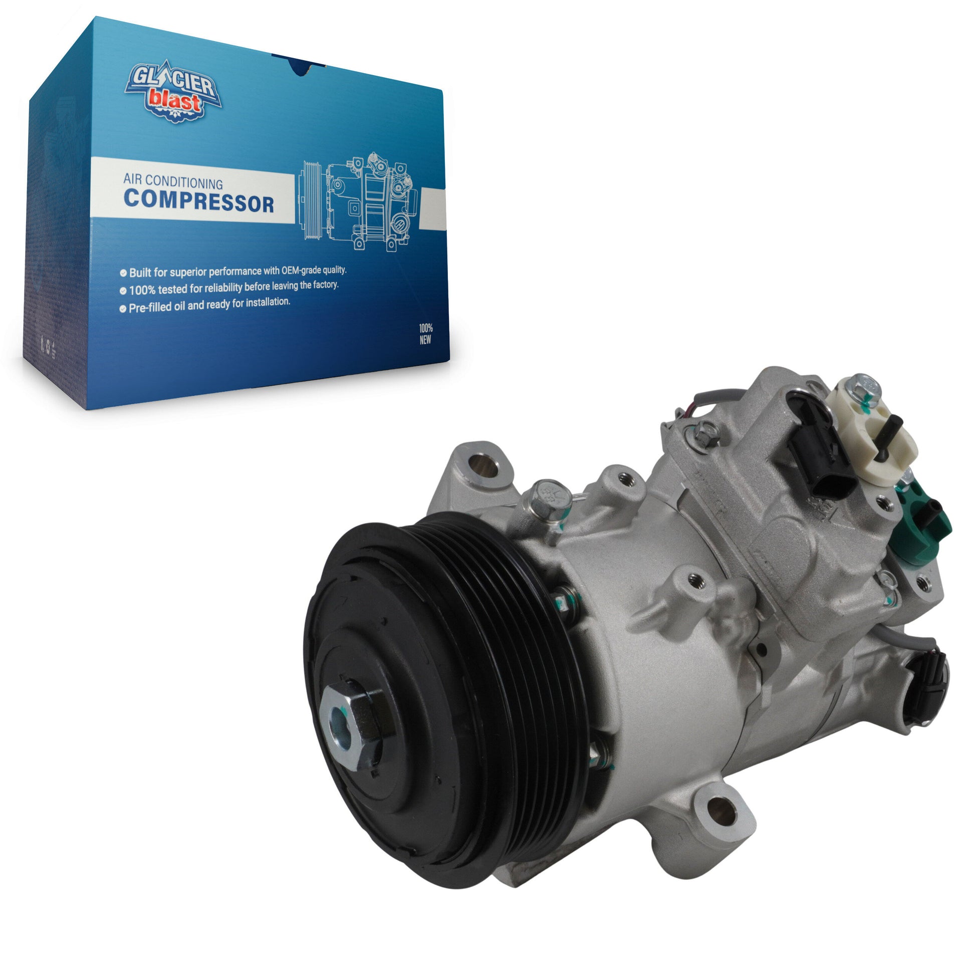 Glacier Blast GLB-SB13409 A/C Compressor for 2017-2024 Subaru Legacy, Subaru Outback, Subaru Crosstrek - N/A