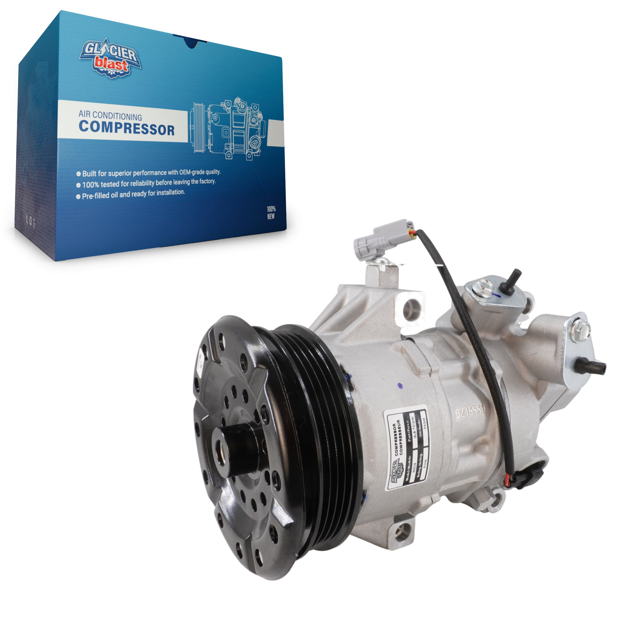 Glacier Blast GLB-TO12151 A/C Compressor for 2004-2018 Toyota Yaris, Scion xA, Scion xB - N/A