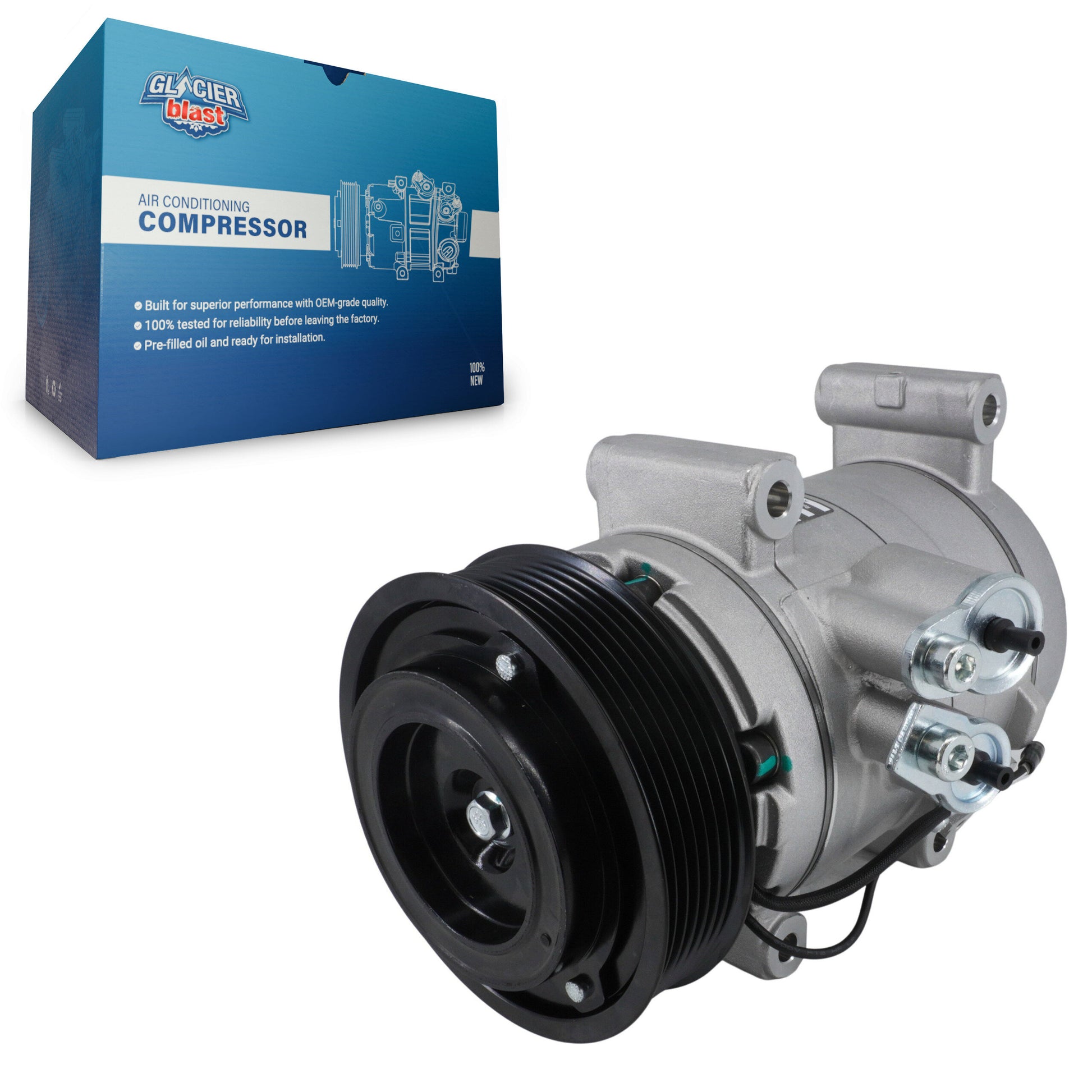 Glacier Blast GLB-TO12357 A/C Compressor for 2005-2015 Toyota Tacoma - N/A