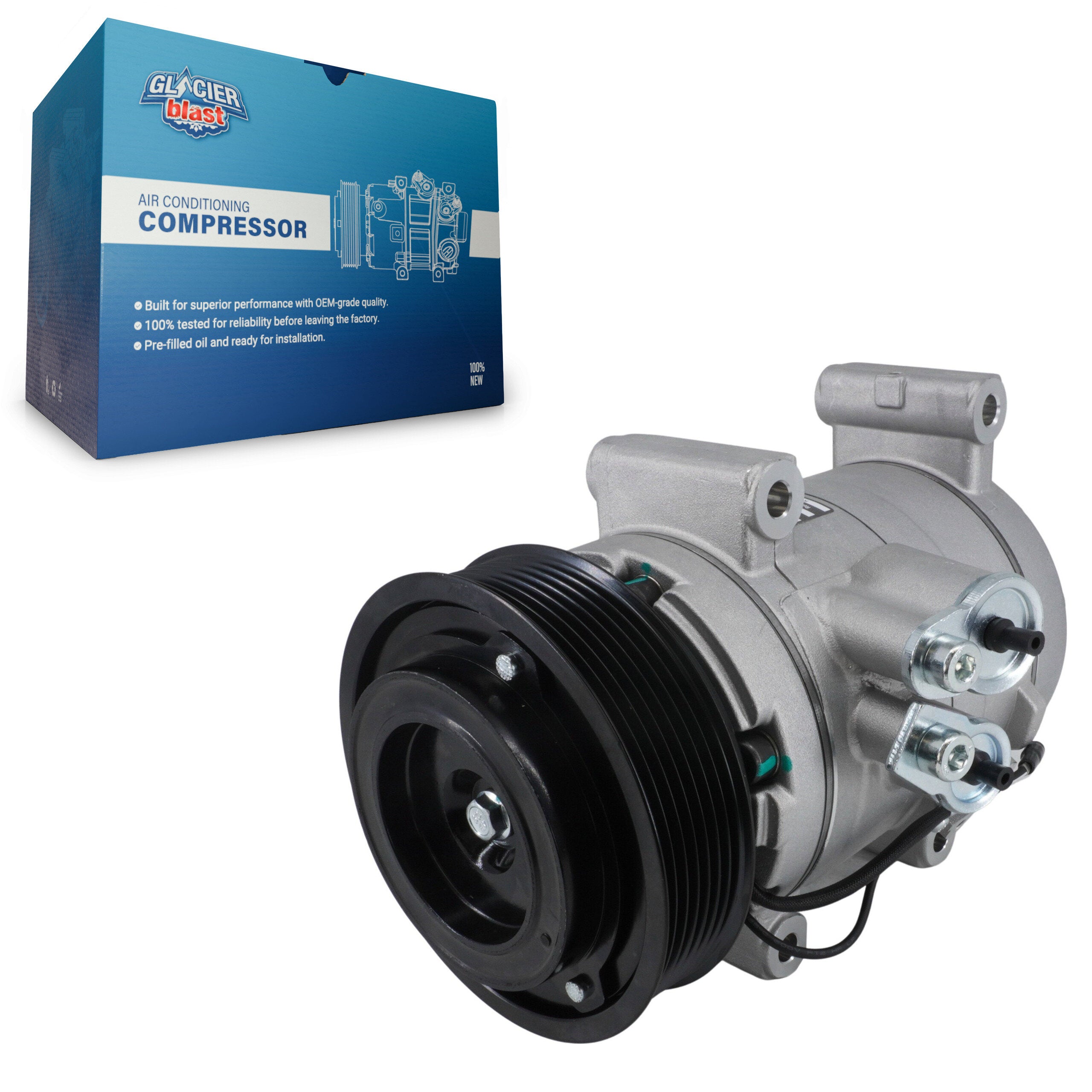 Glacier Blast GLB-TO12357 A/C Compressor for 2005-2015 Toyota Tacoma - N/A