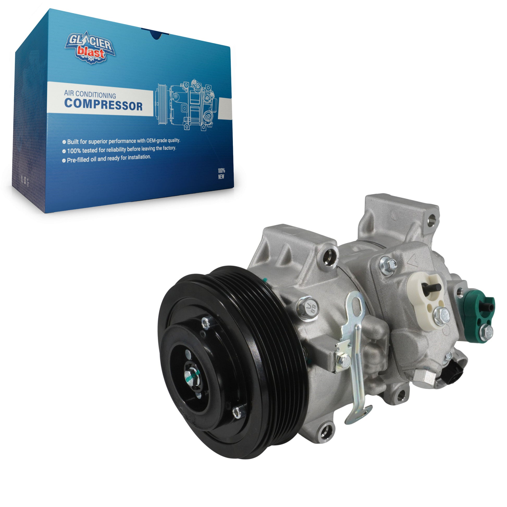 Glacier Blast GLB-TO12719 A/C Compressor for 2008-2014 Toyota Corolla, Toyota Matrix, Scion xD - N/A