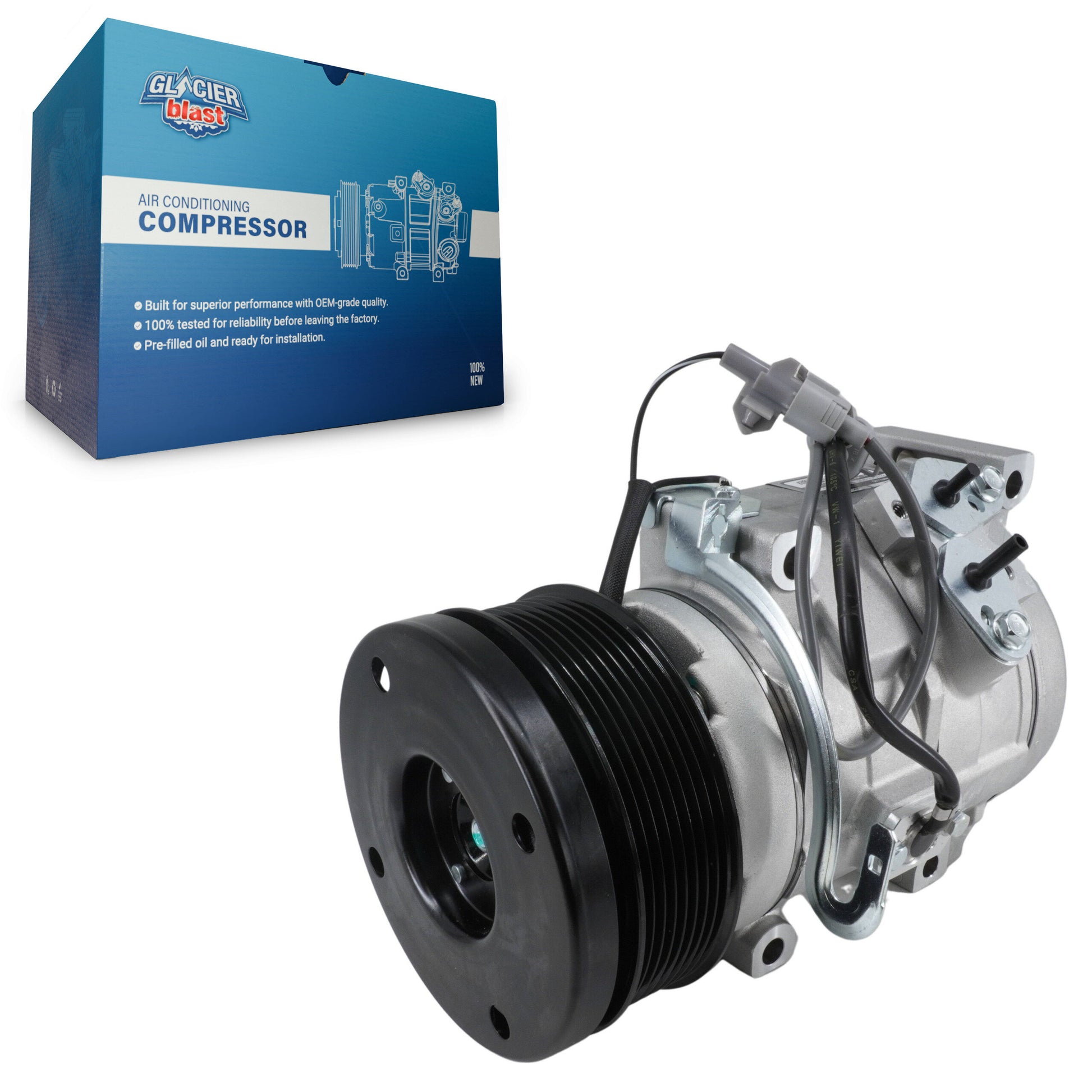 Glacier Blast GLB-TO12732 A/C Compressor for 2007-2021 Toyota Tundra - N/A