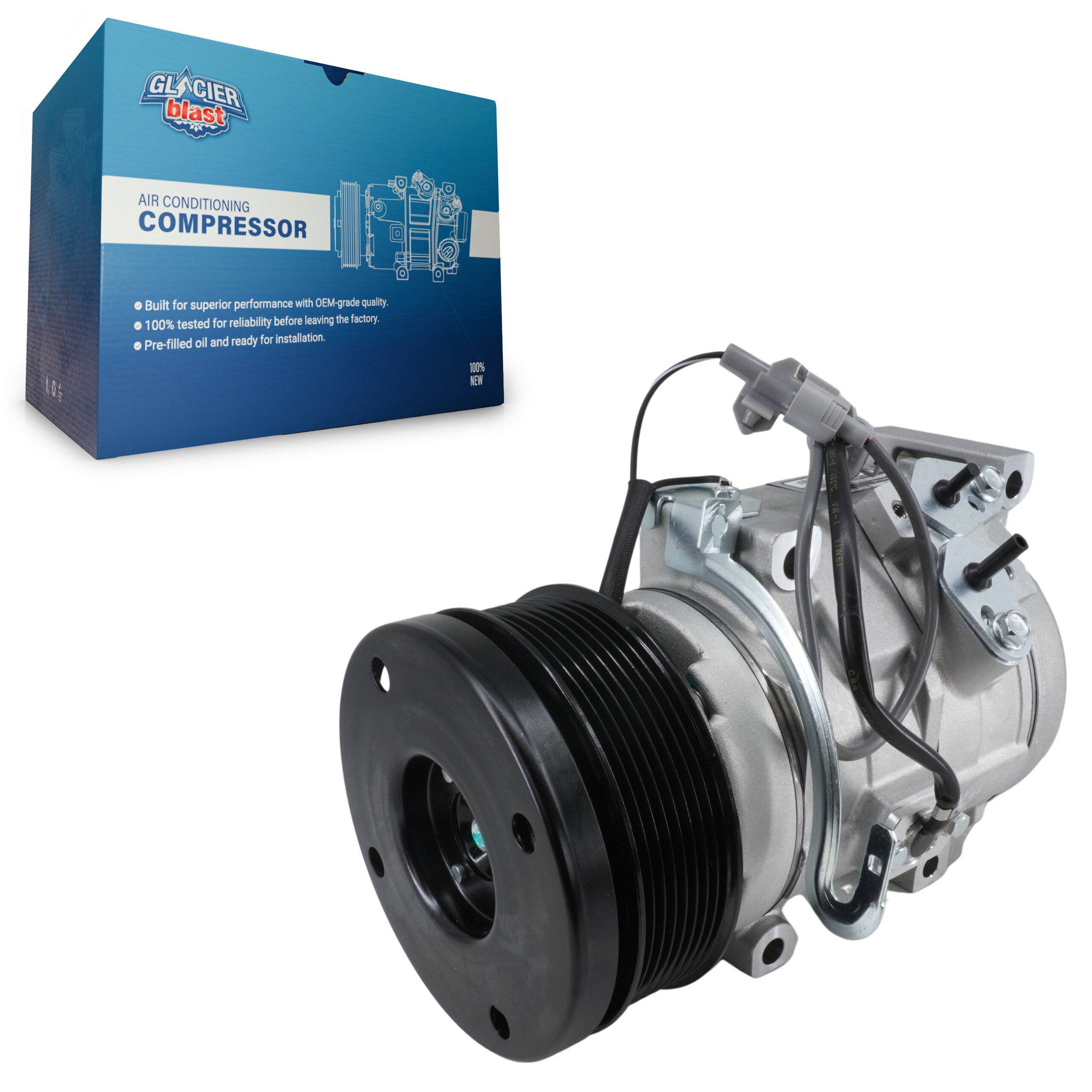 Glacier Blast GLB-TO12732 A/C Compressor for 2007-2021 Toyota Tundra - N/A
